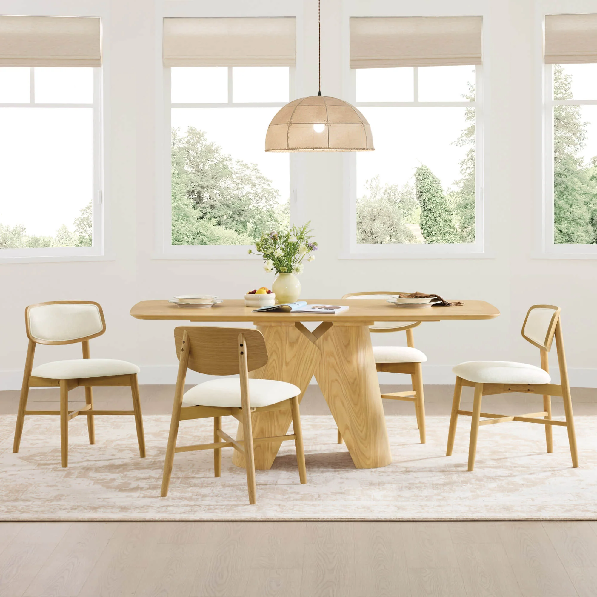 Elowen Sculptural Wood Base Dining Table - Image 18