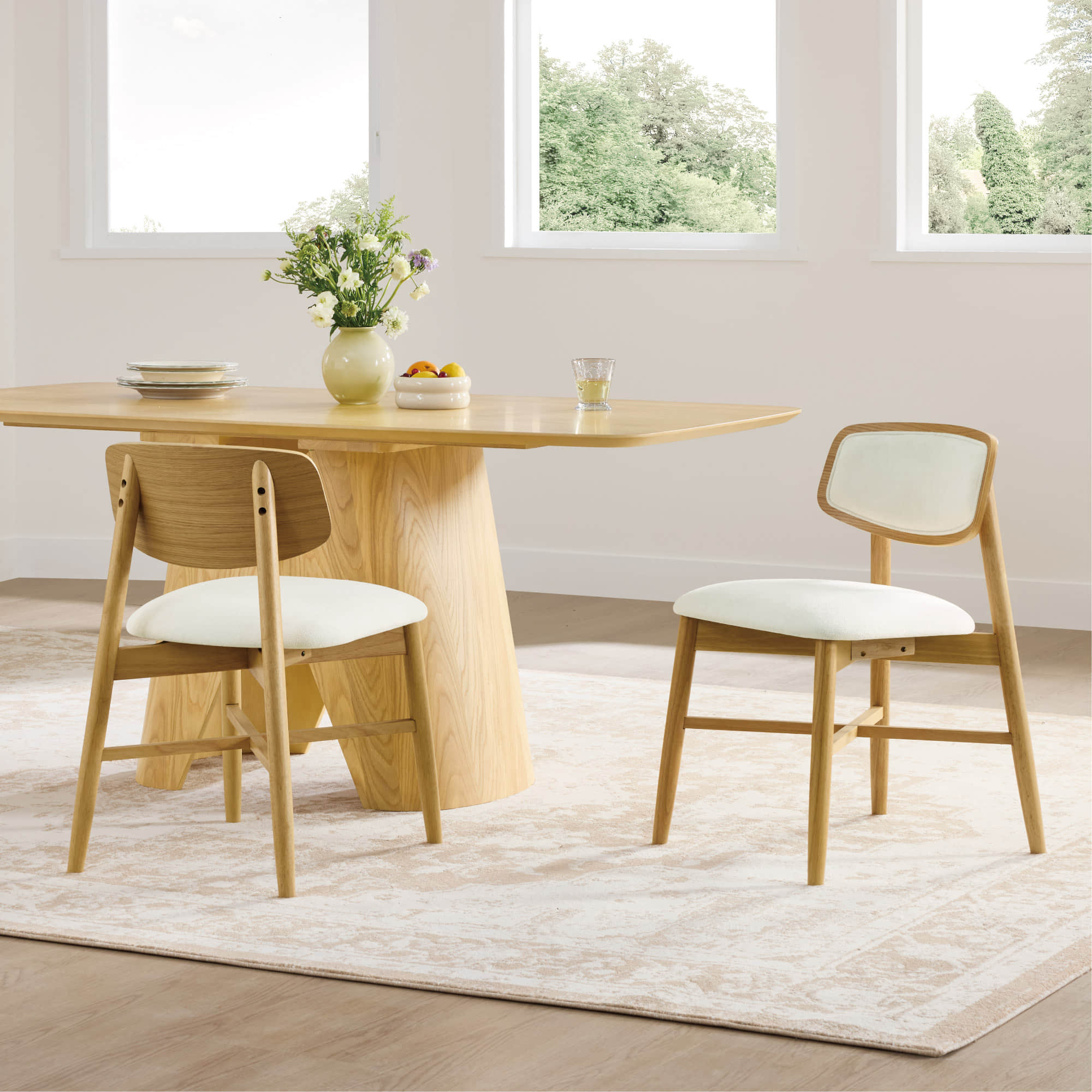 Elowen Sculptural Wood Base Dining Table - Image 20