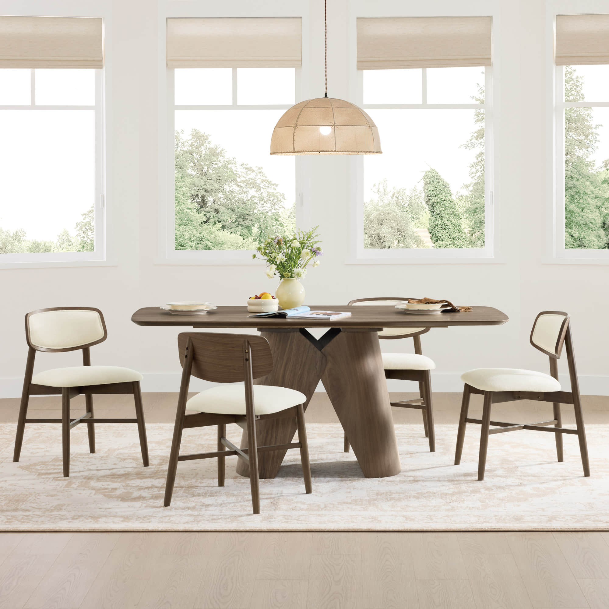 Elowen Sculptural Wood Base Dining Table - Image 22