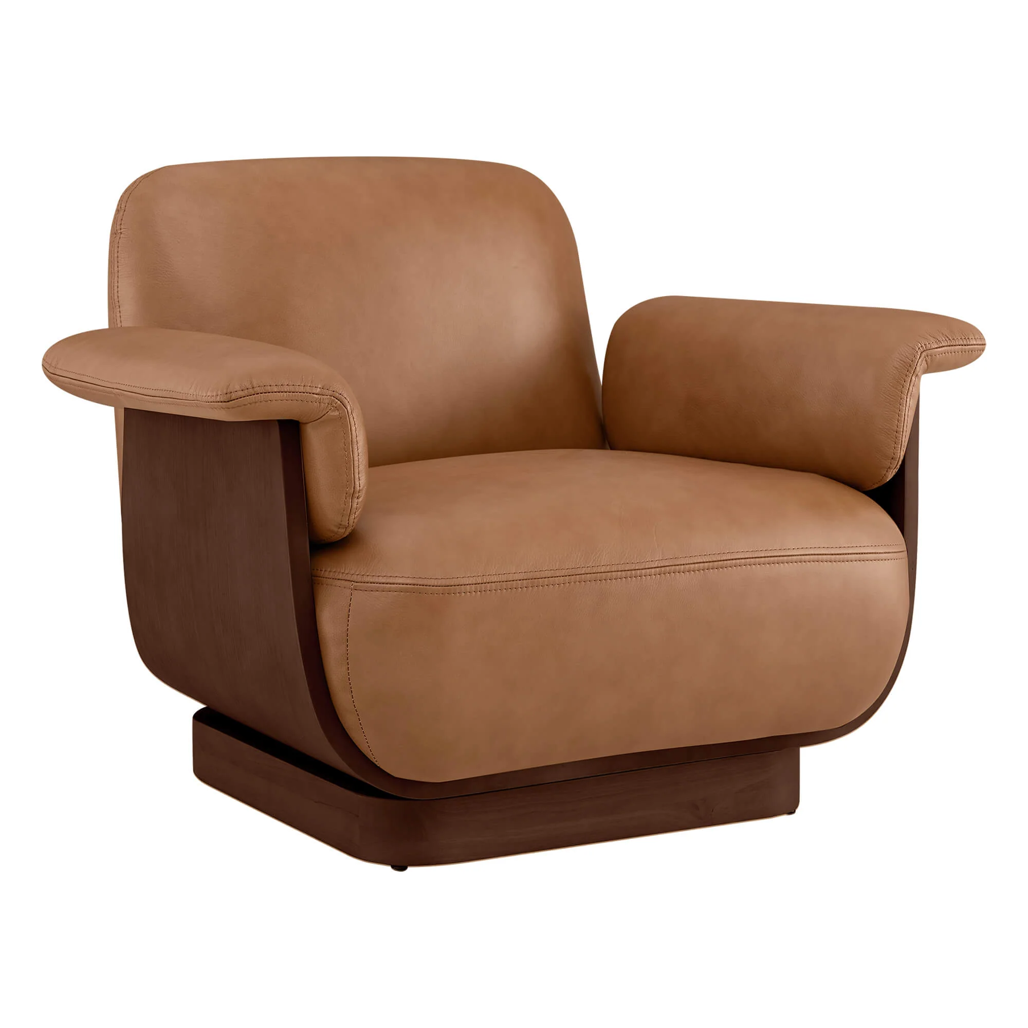 Aspen Modern Round Swivel Chair with Storage Ottoman - Image 18