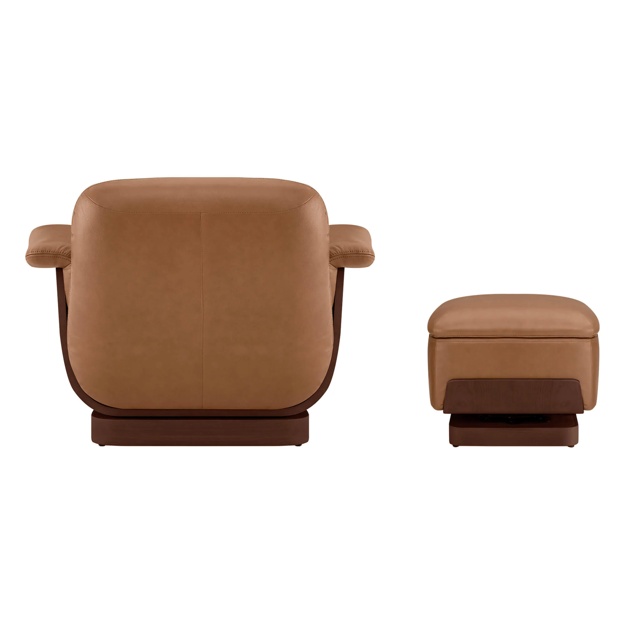 Aspen Modern Round Swivel Chair with Storage Ottoman - Image 21