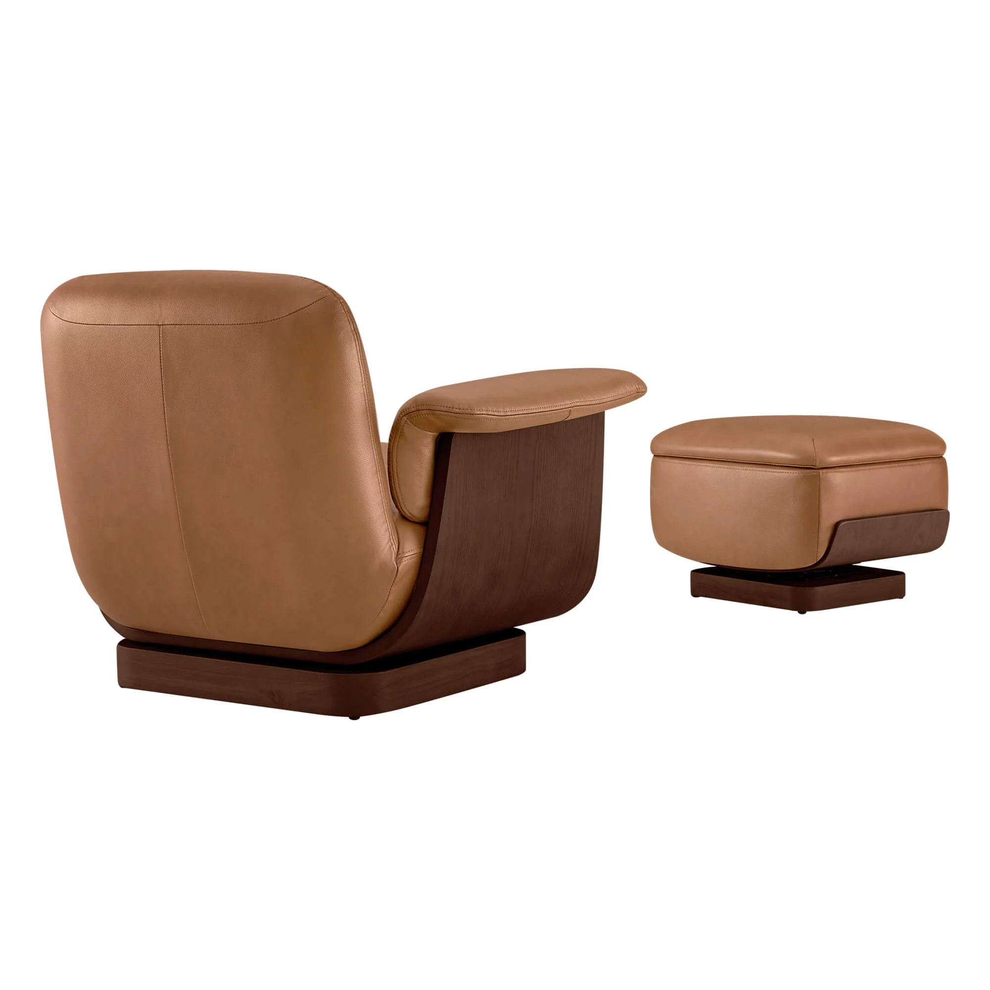 Aspen Modern Round Swivel Chair with Storage Ottoman - Image 22