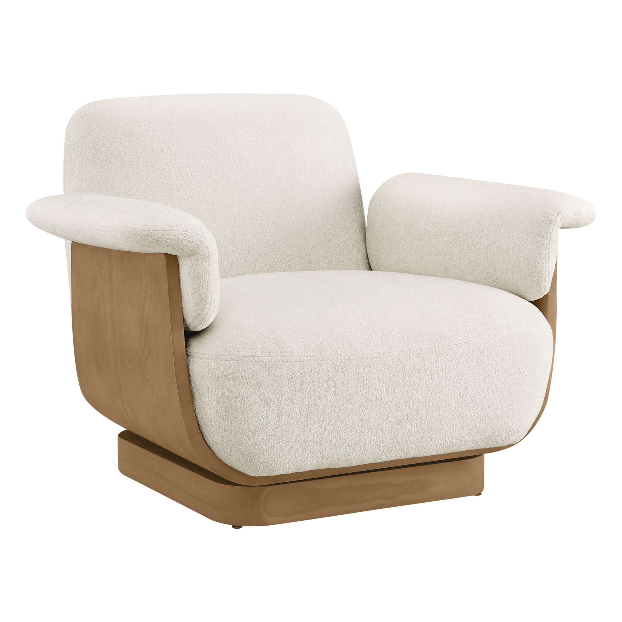 Aspen Modern Round Swivel Chair with Storage Ottoman - Image 29
