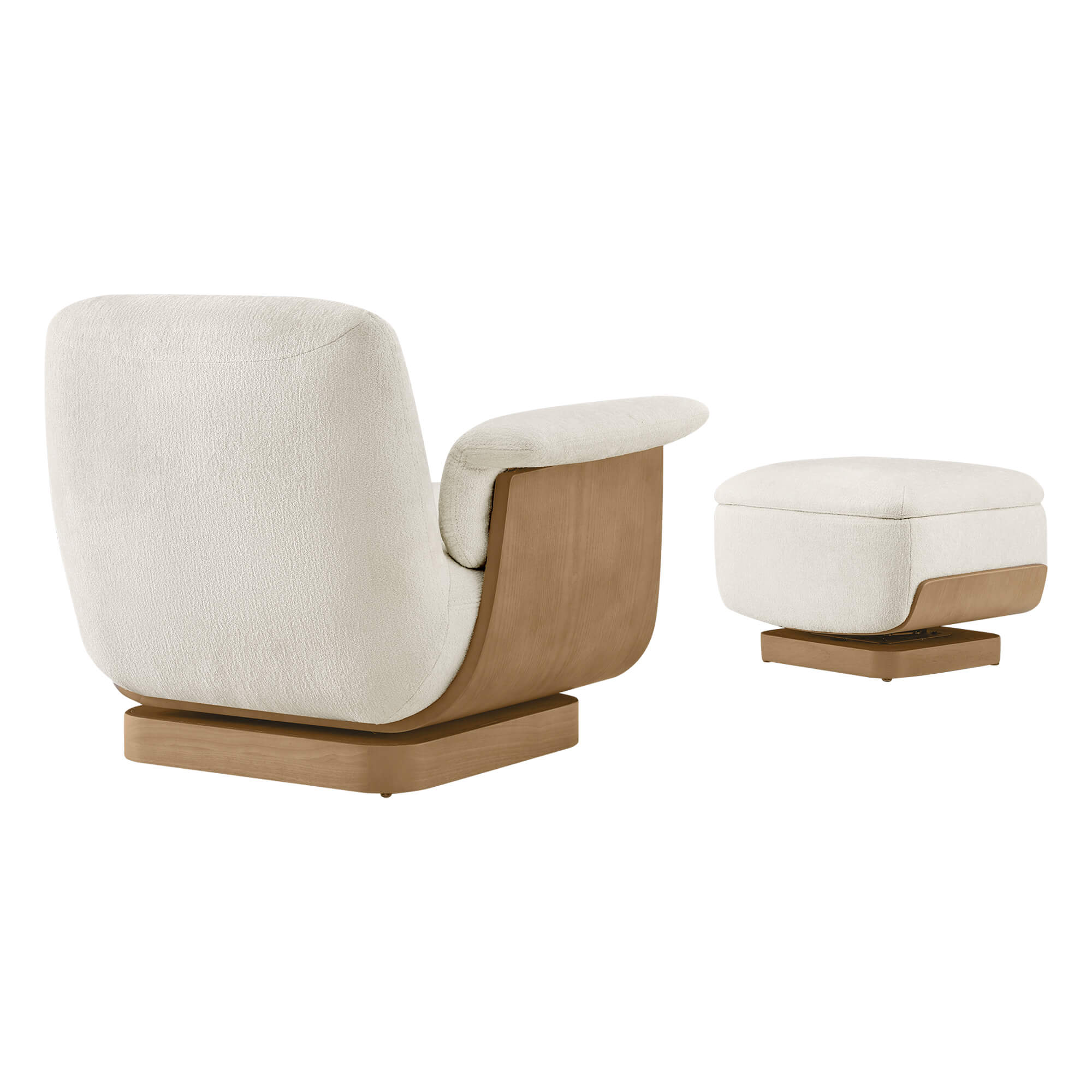 Aspen Modern Round Swivel Chair with Storage Ottoman - Image 33