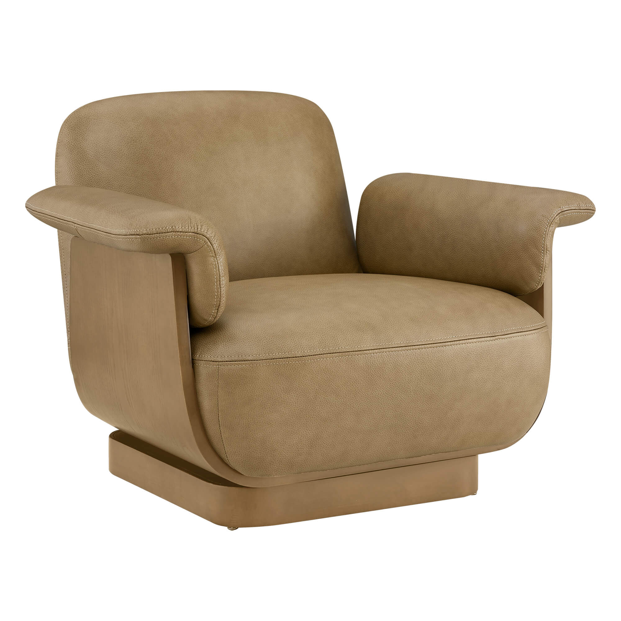 Aspen Modern Round Swivel Chair with Storage Ottoman - Image 40