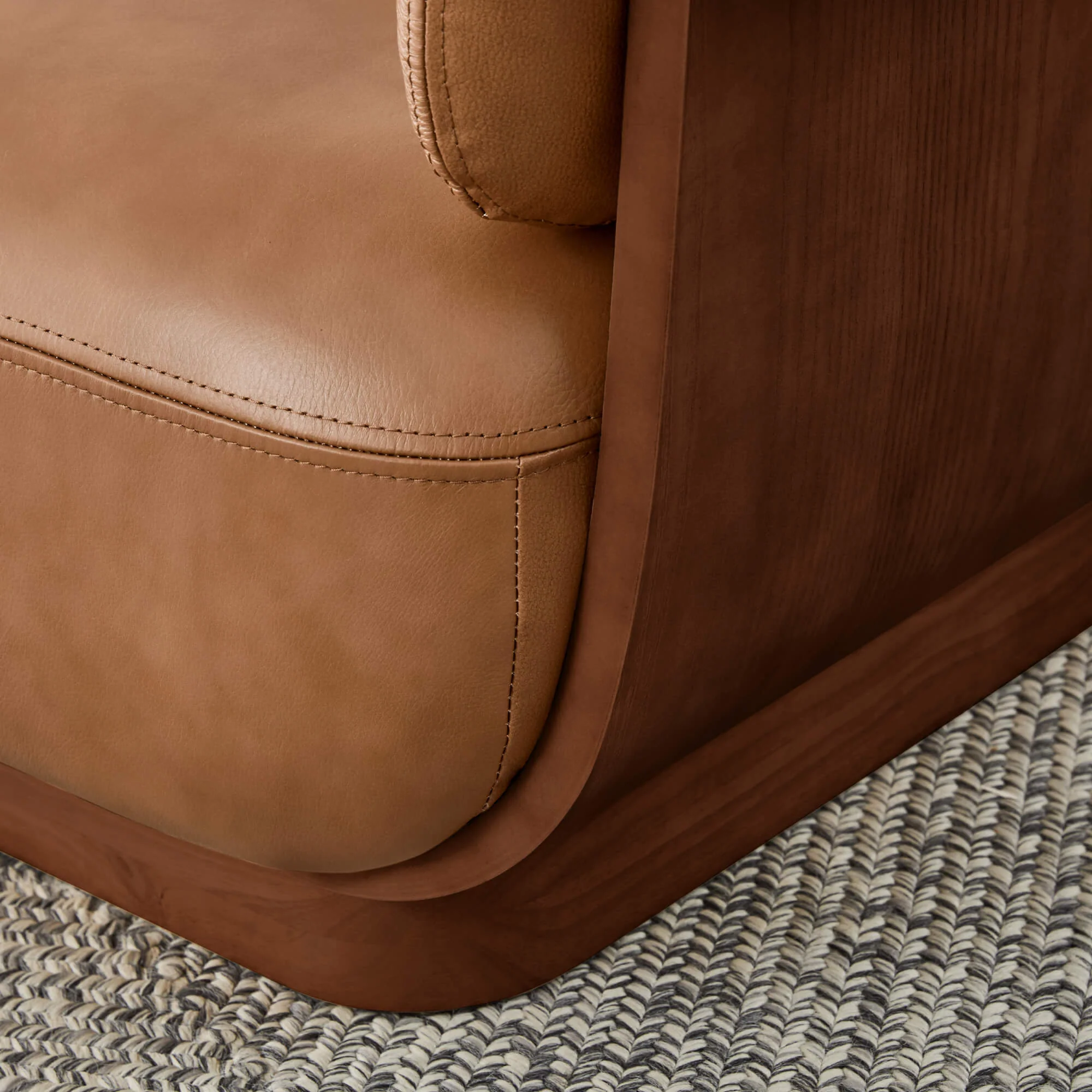 Aspen Modern Round Swivel Chair with Storage Ottoman - Image 7