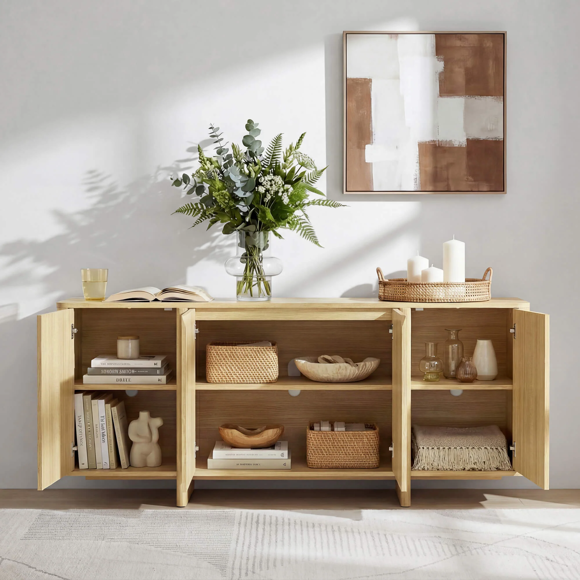 67” Bennett Modern Spacious Multi-Zone Sideboard - Image 26