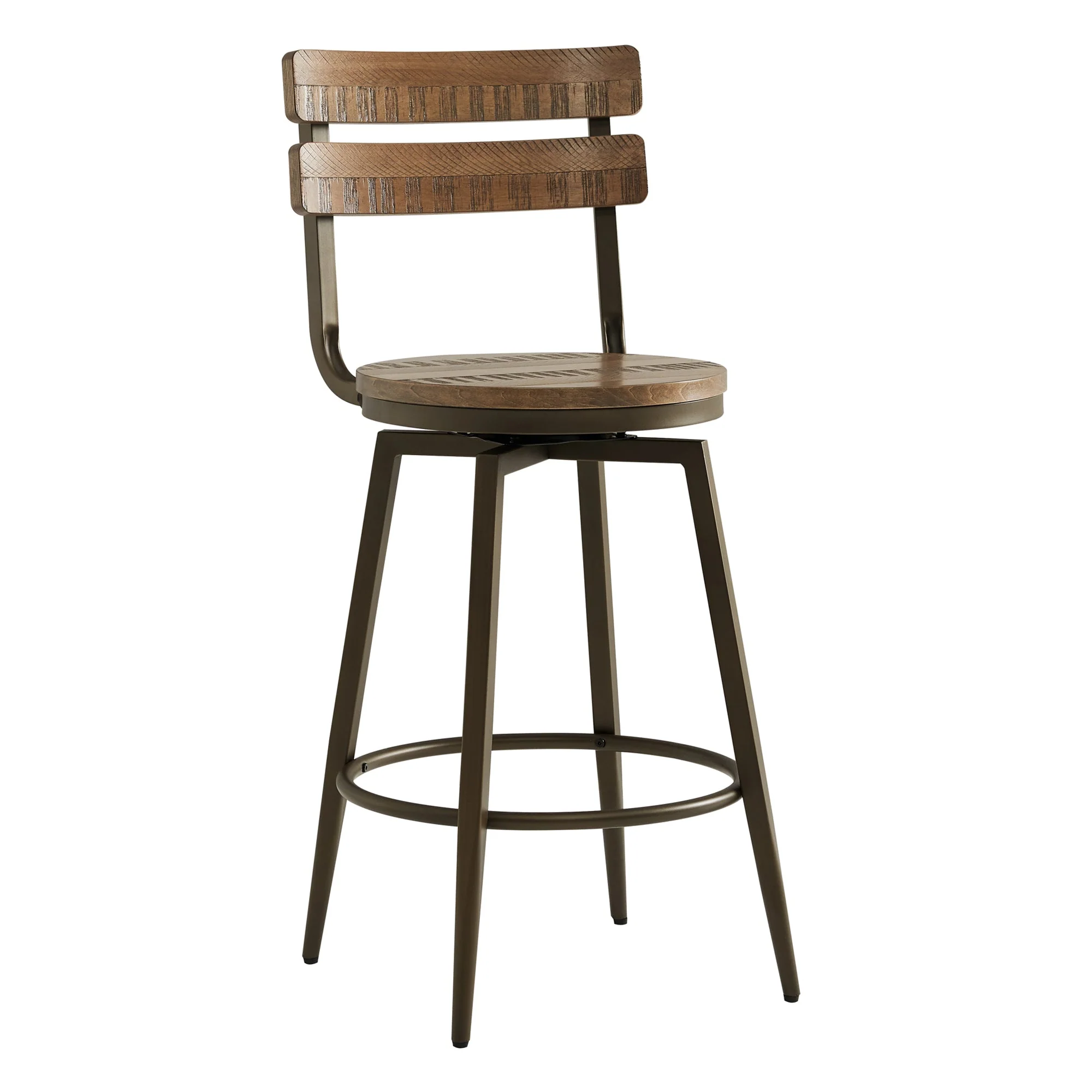 Blair Industrial Wood Seat Counter Stools - Image 4