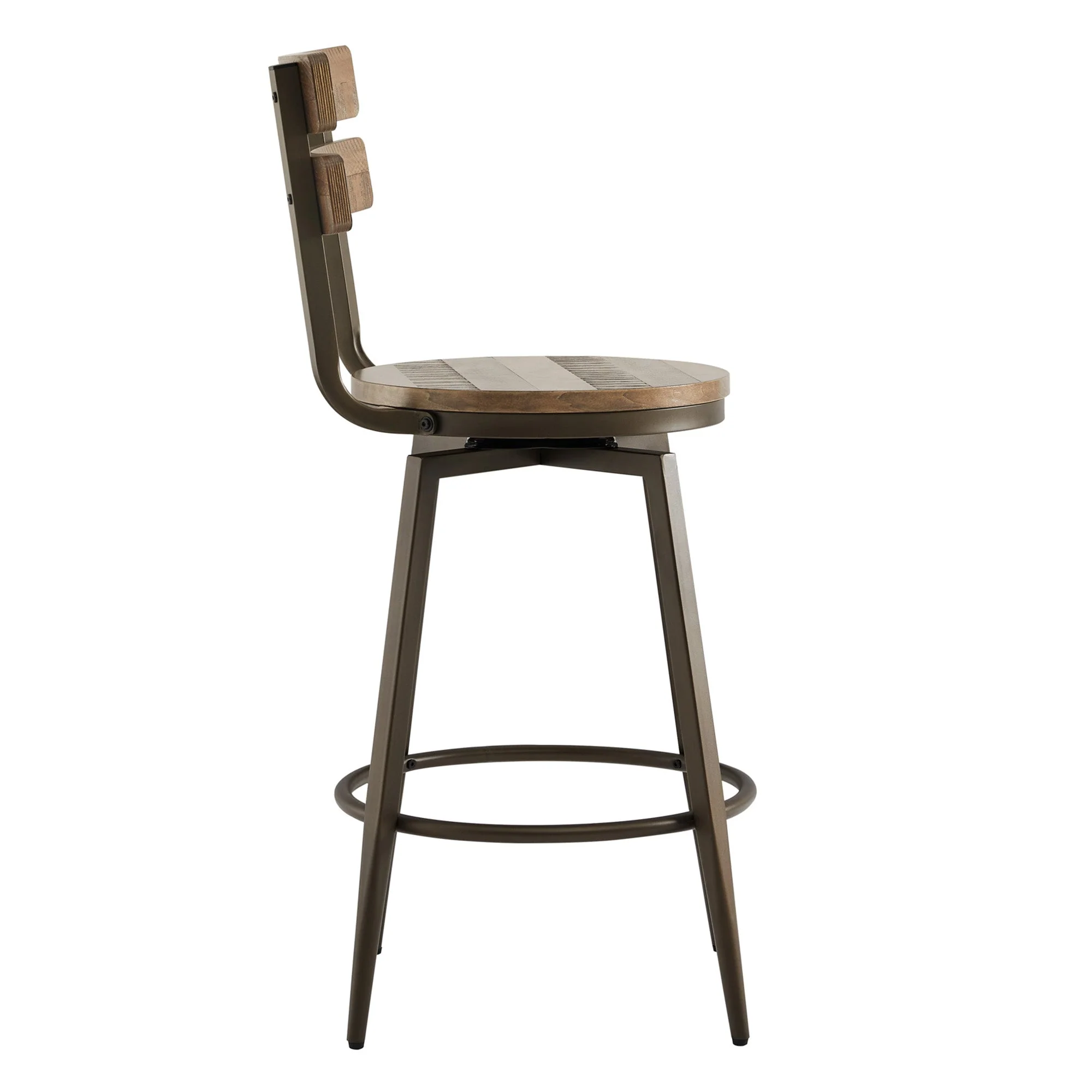Blair Industrial Wood Seat Counter Stools - Image 8