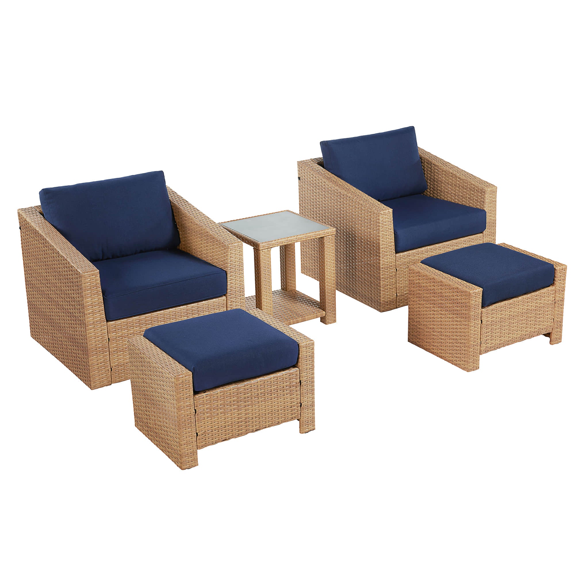 Calum Rattan Outdoor 5-Piece Patio Set - Image 11