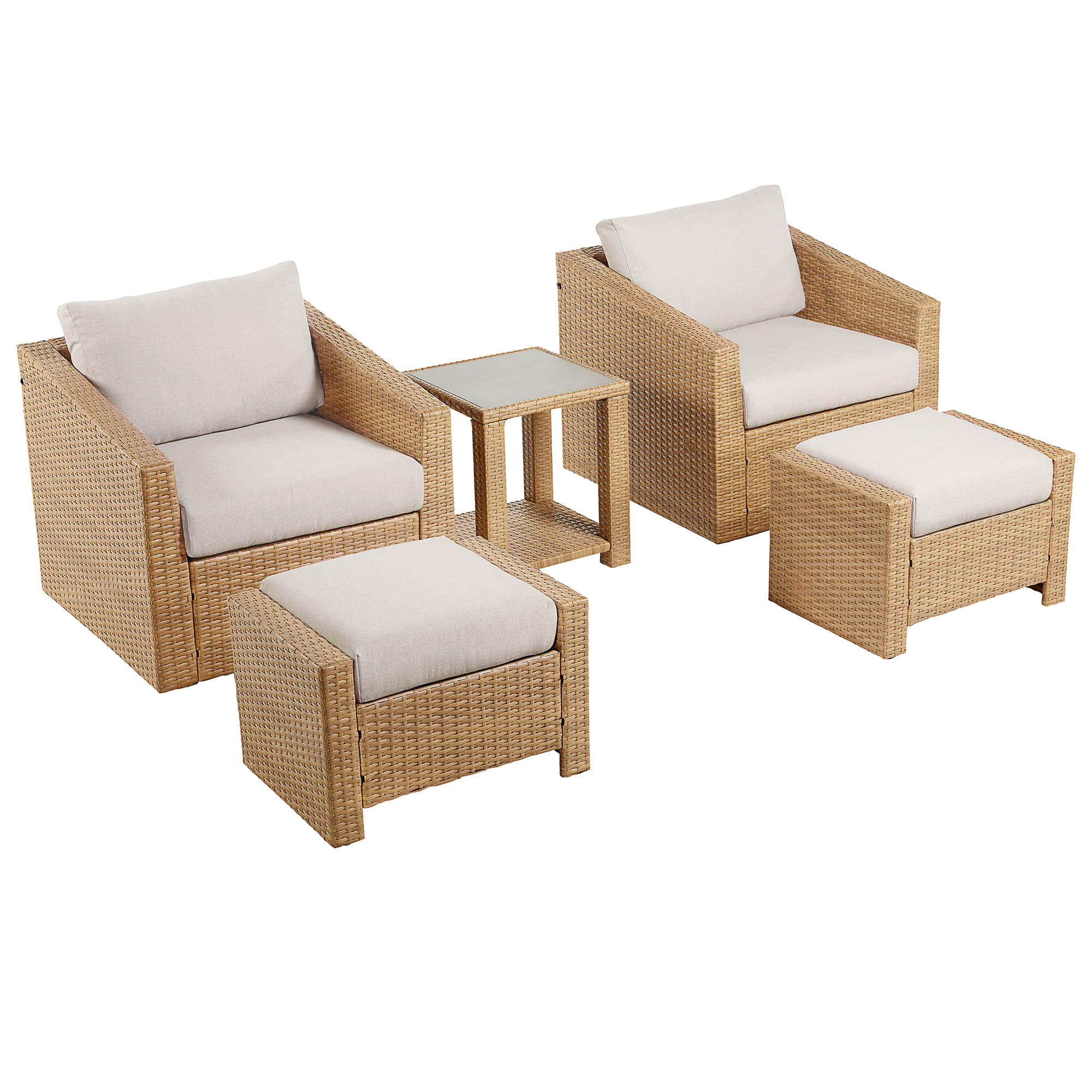 Calum Rattan Outdoor 5-Piece Patio Set - Image 23