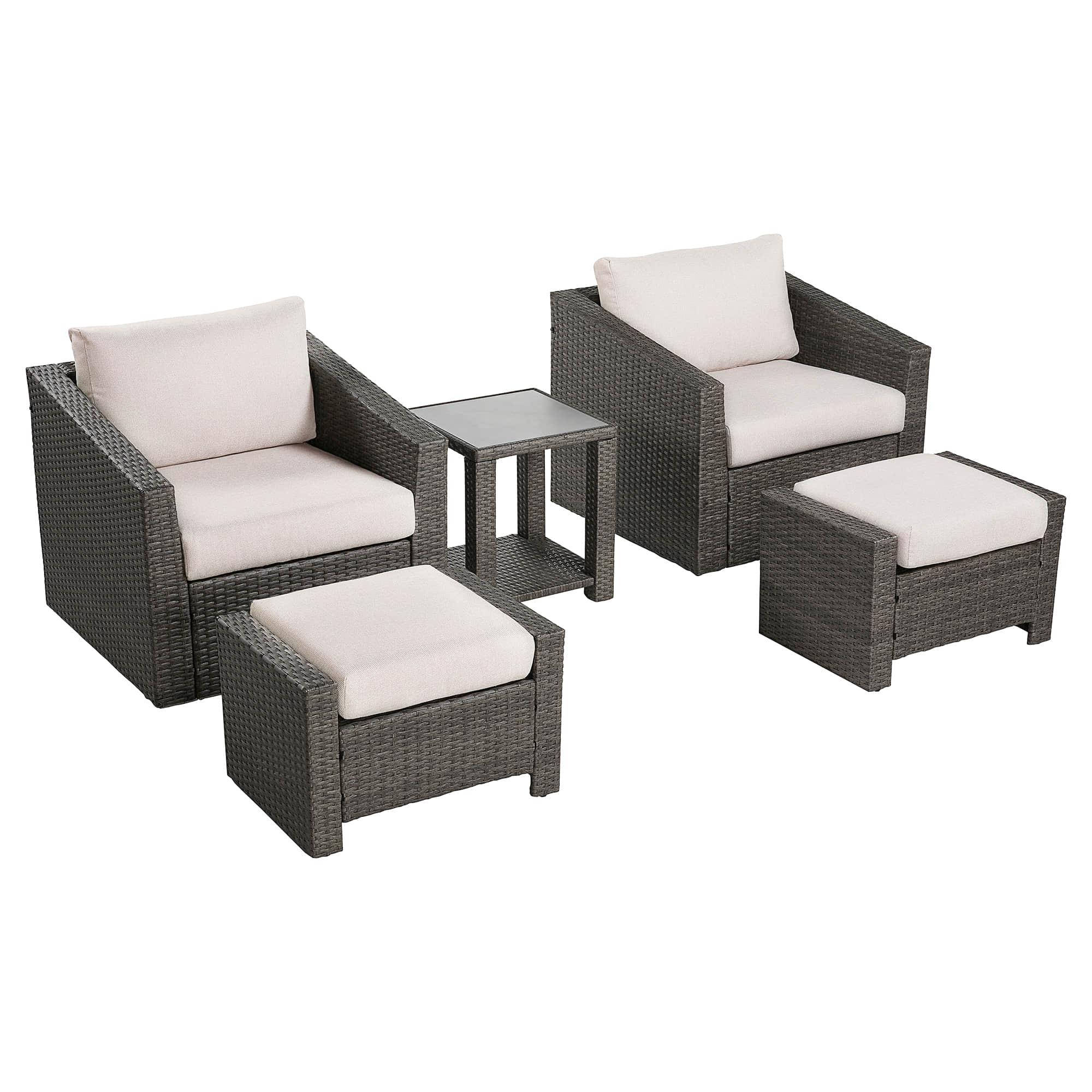 Calum Rattan Outdoor 5-Piece Patio Set - Image 34