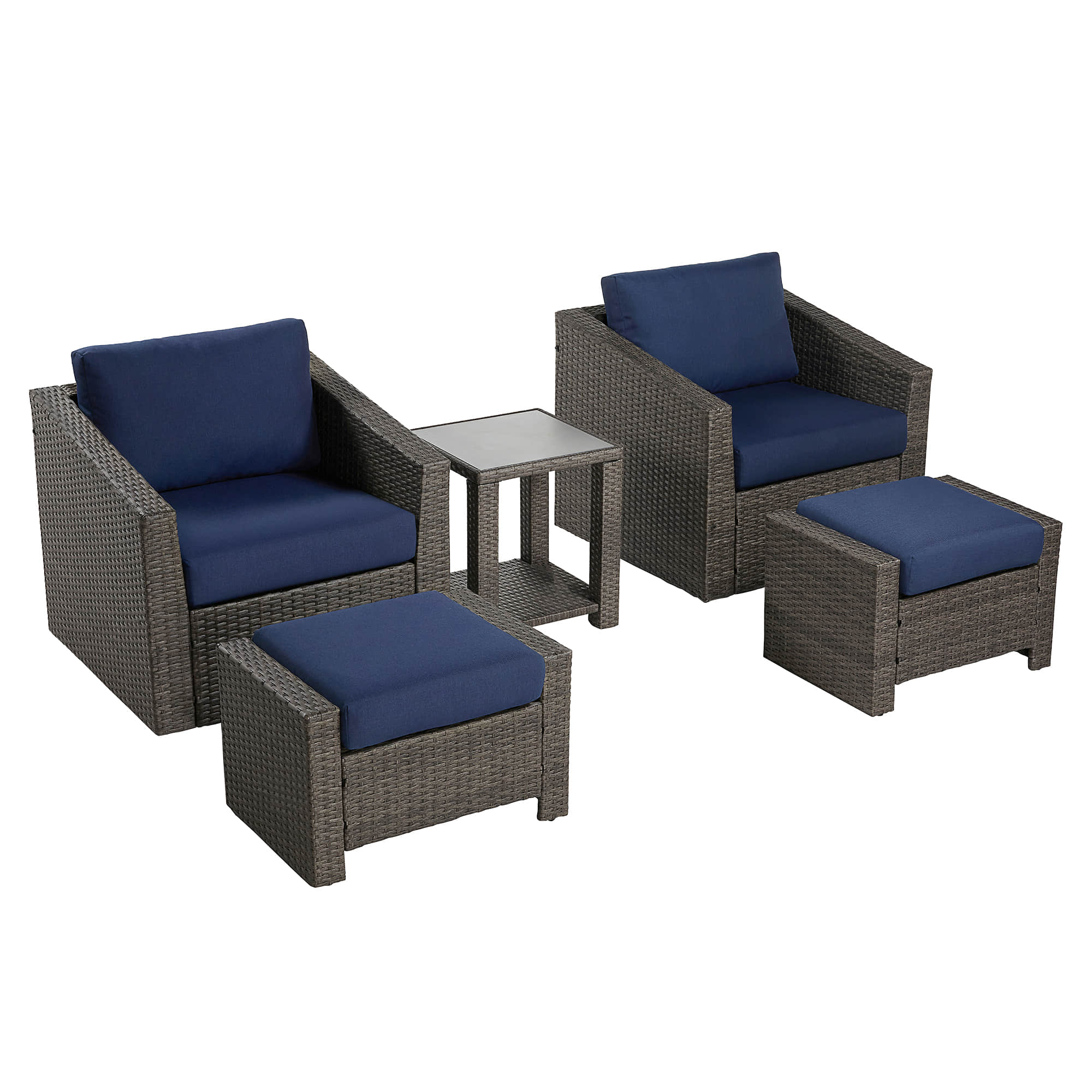 Calum Rattan Outdoor 5-Piece Patio Set - Image 45