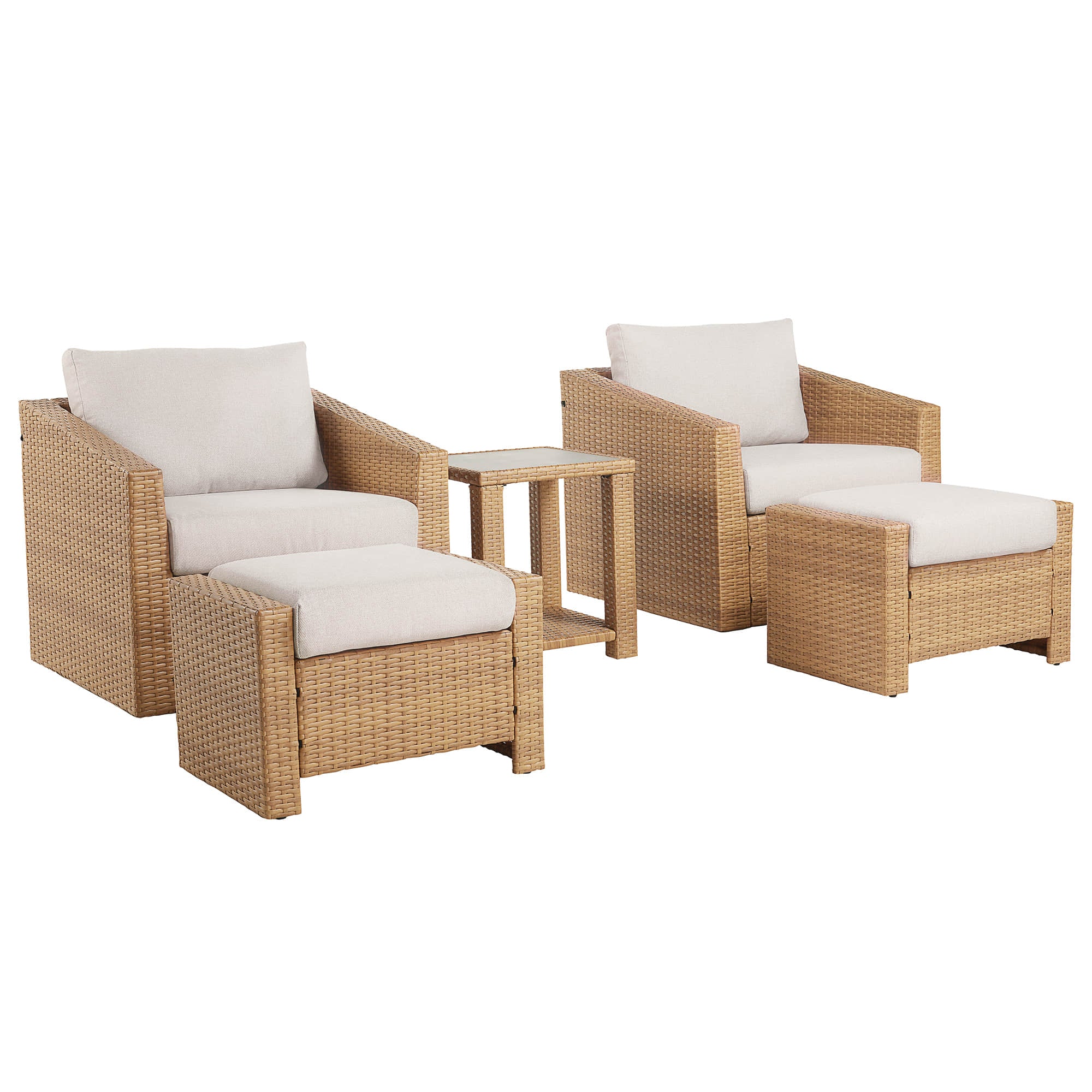 Calum Rattan Outdoor 5-Piece Patio Set - Image 6