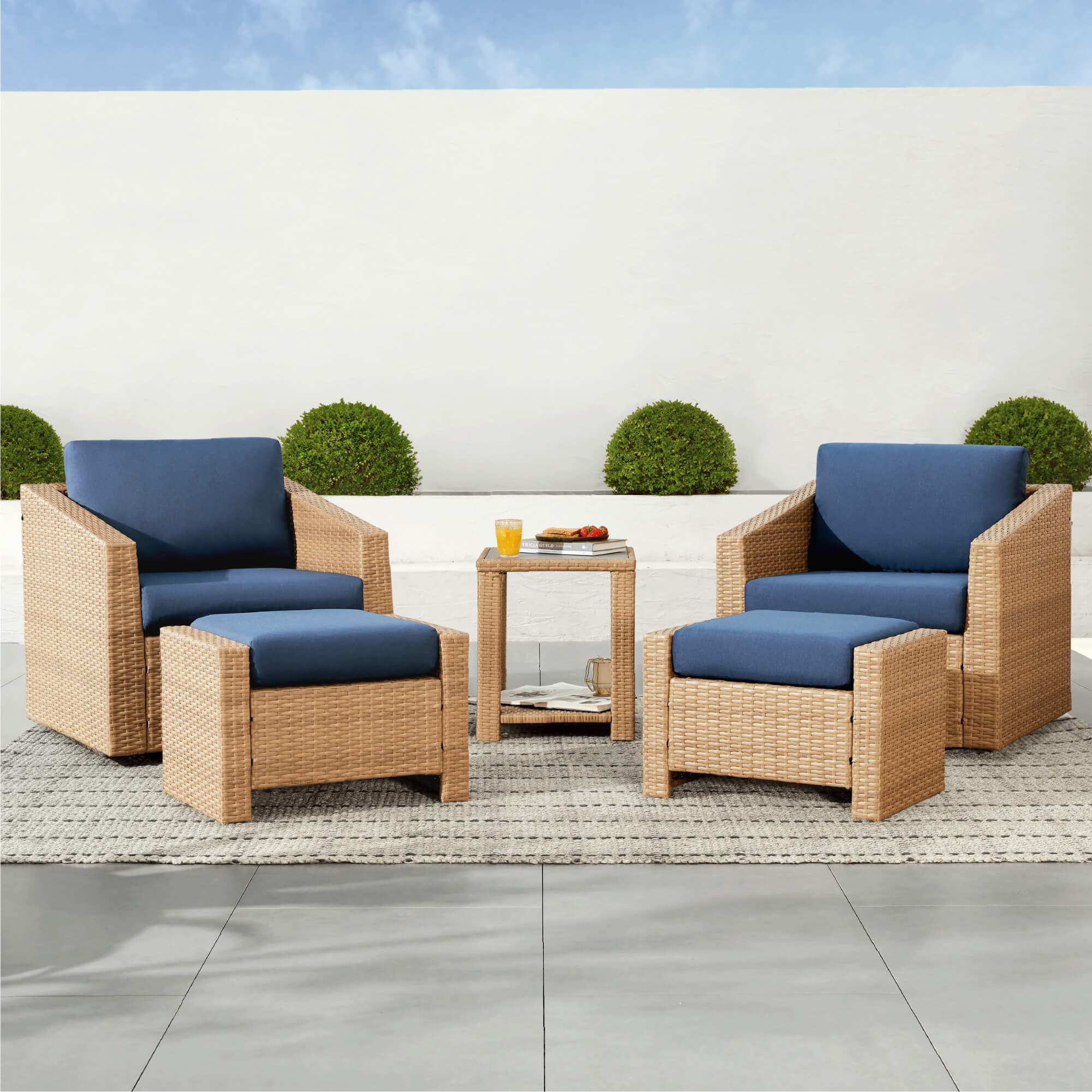 Calum Rattan Outdoor 5-Piece Patio Set - Image 64