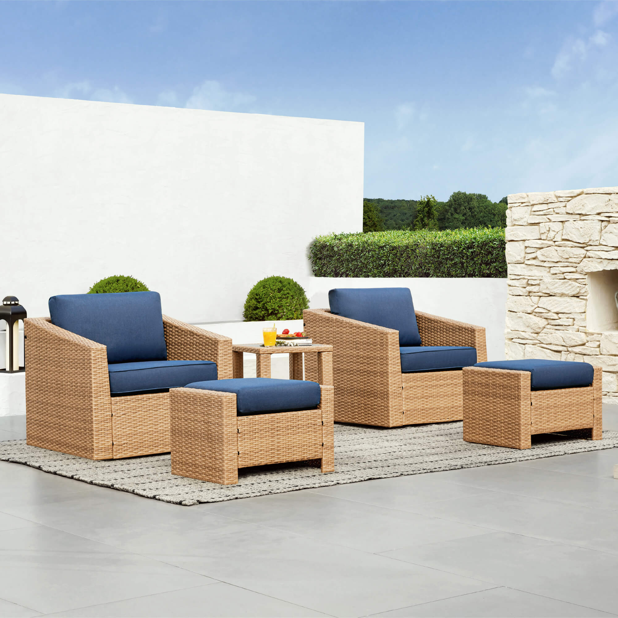 Calum Rattan Outdoor 5-Piece Patio Set - Image 67