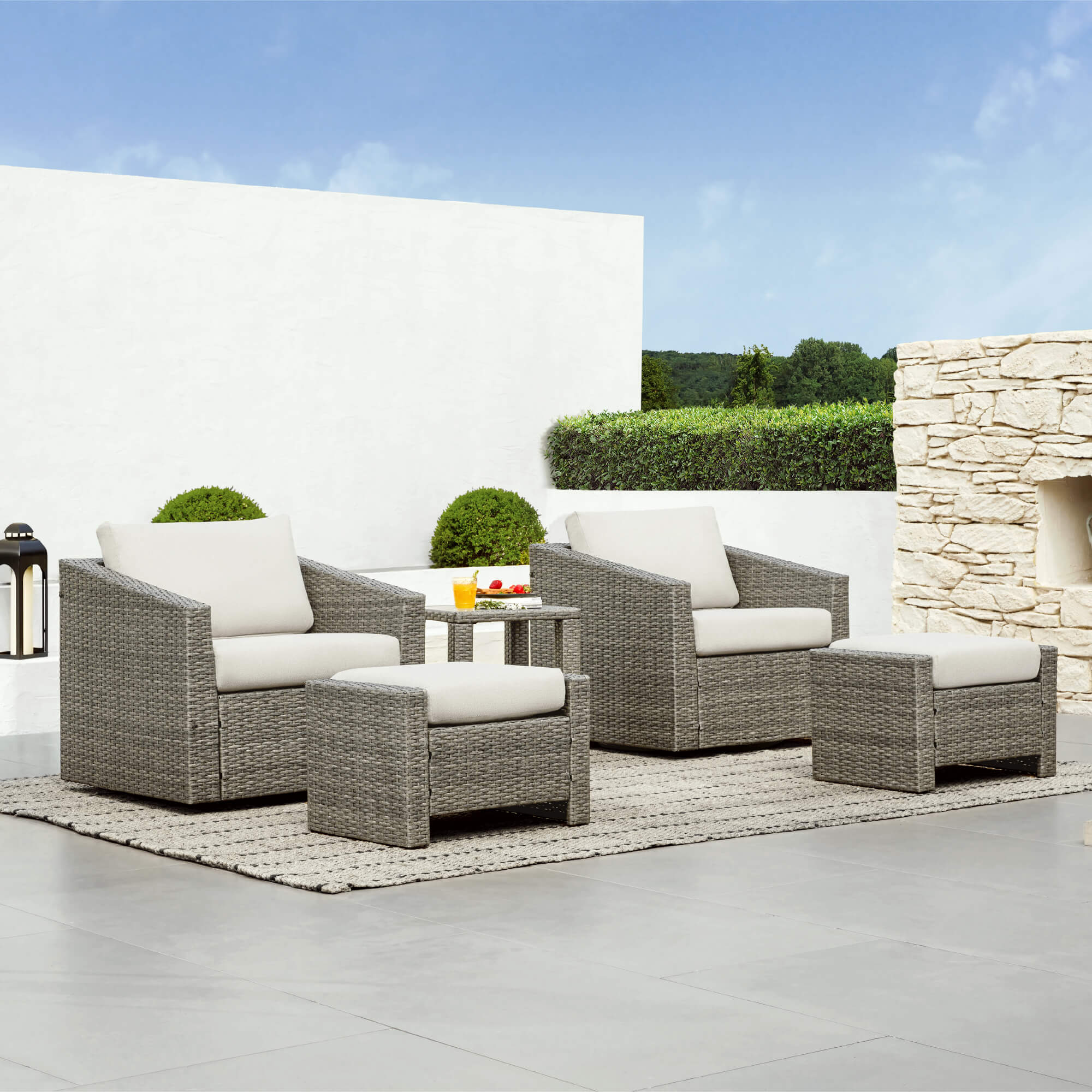 Calum Rattan Outdoor 5-Piece Patio Set - Image 71