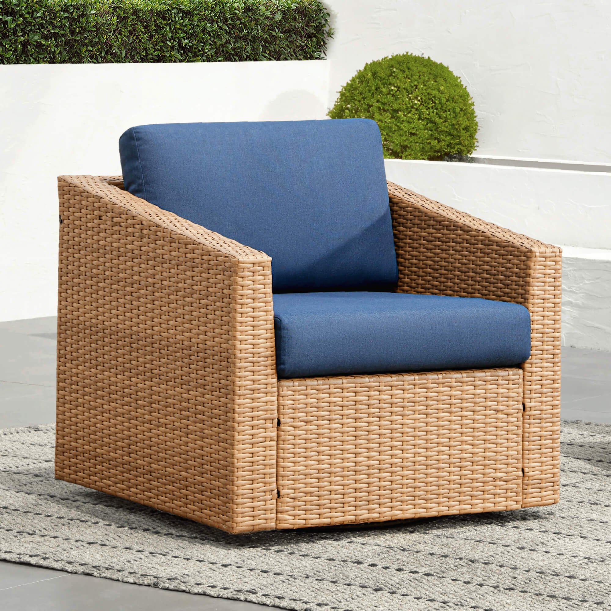 Calum Rattan Outdoor Swivel Accent Chair - Image 28