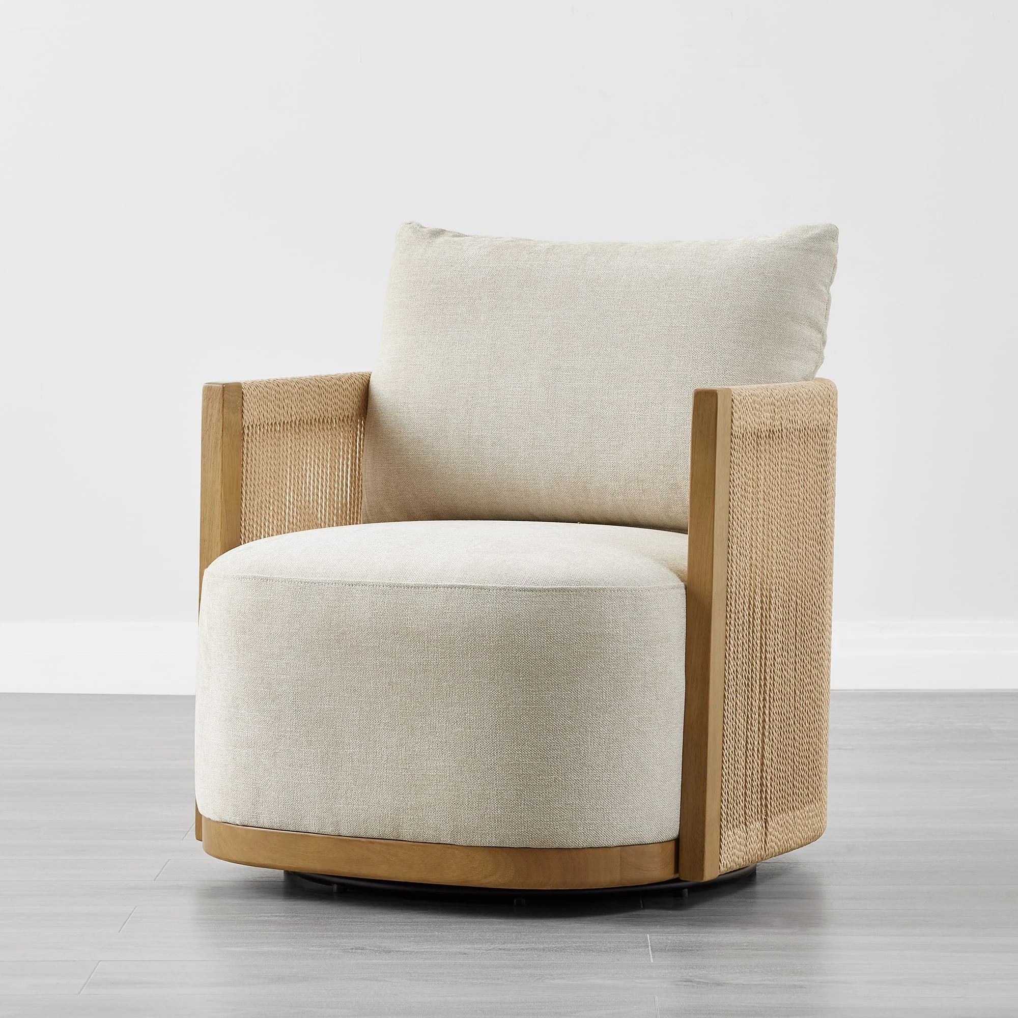 Carl Modern Swivel Rope Accent Chair - Image 15