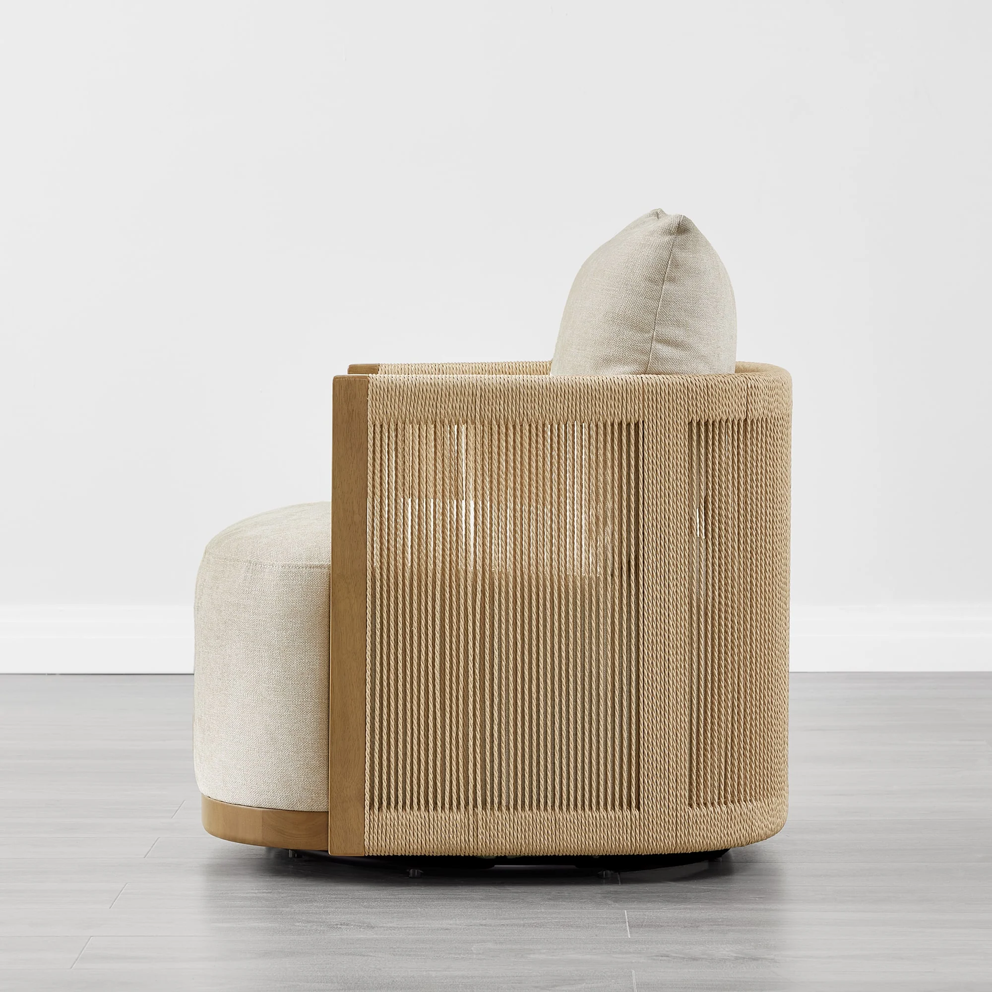 Carl Modern Swivel Rope Accent Chair - Image 16