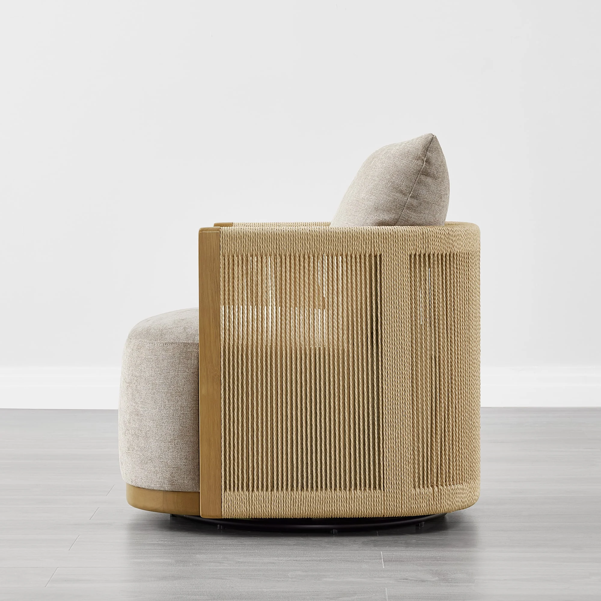 Carl Modern Swivel Rope Accent Chair - Image 6