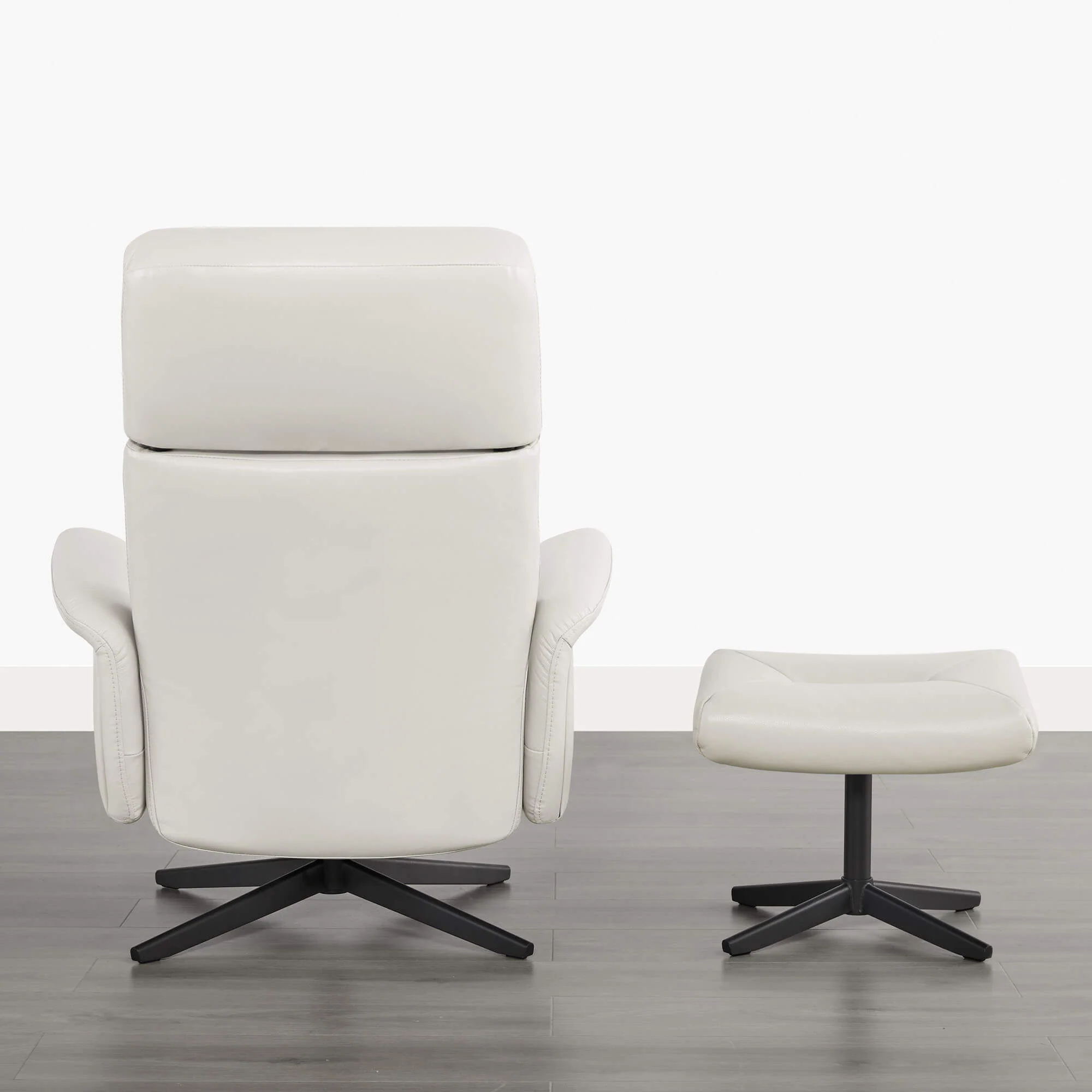 Cary Genuine Leather Swivel Reclining Chair & Ottoman - Image 21