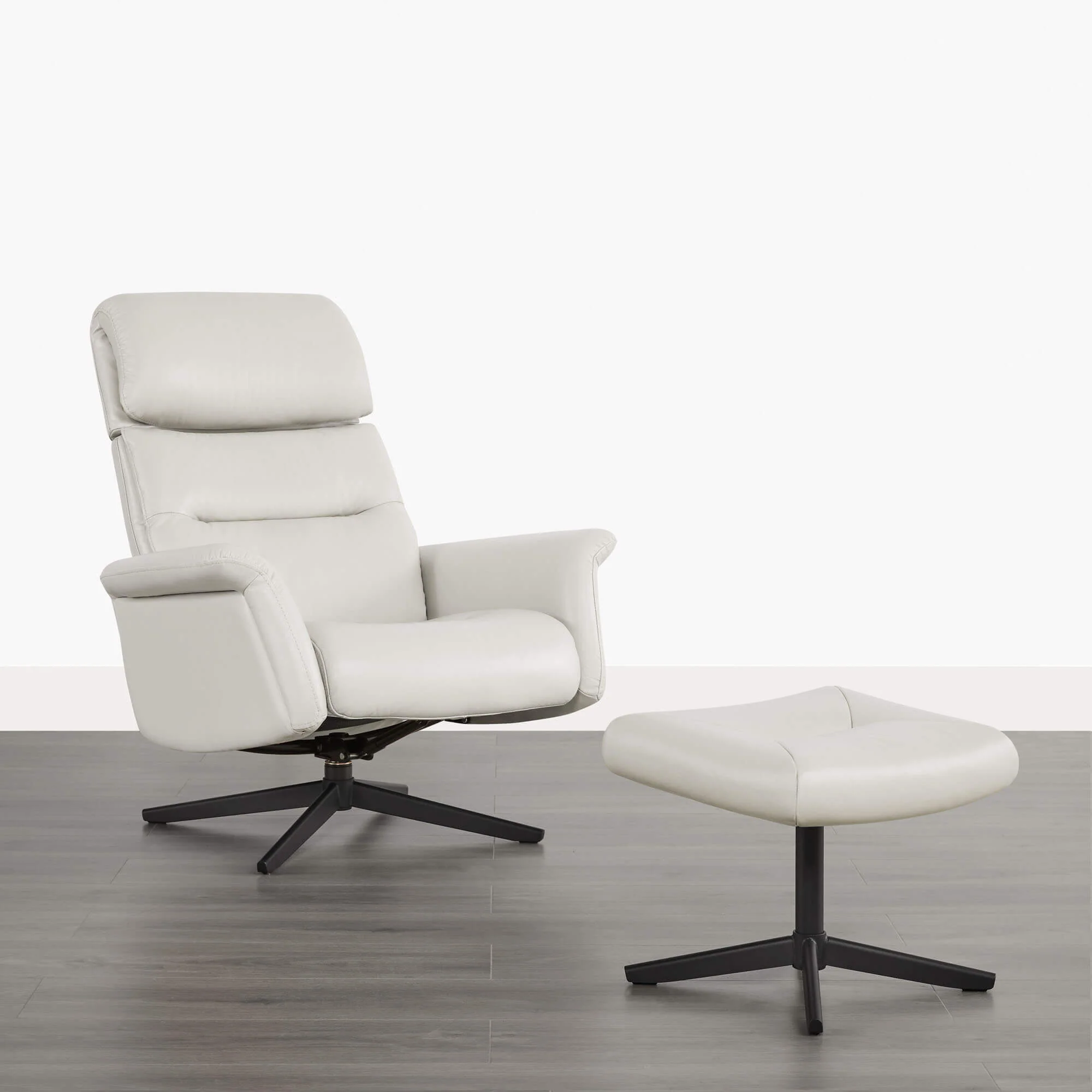 Cary Genuine Leather Swivel Reclining Chair & Ottoman - Image 22