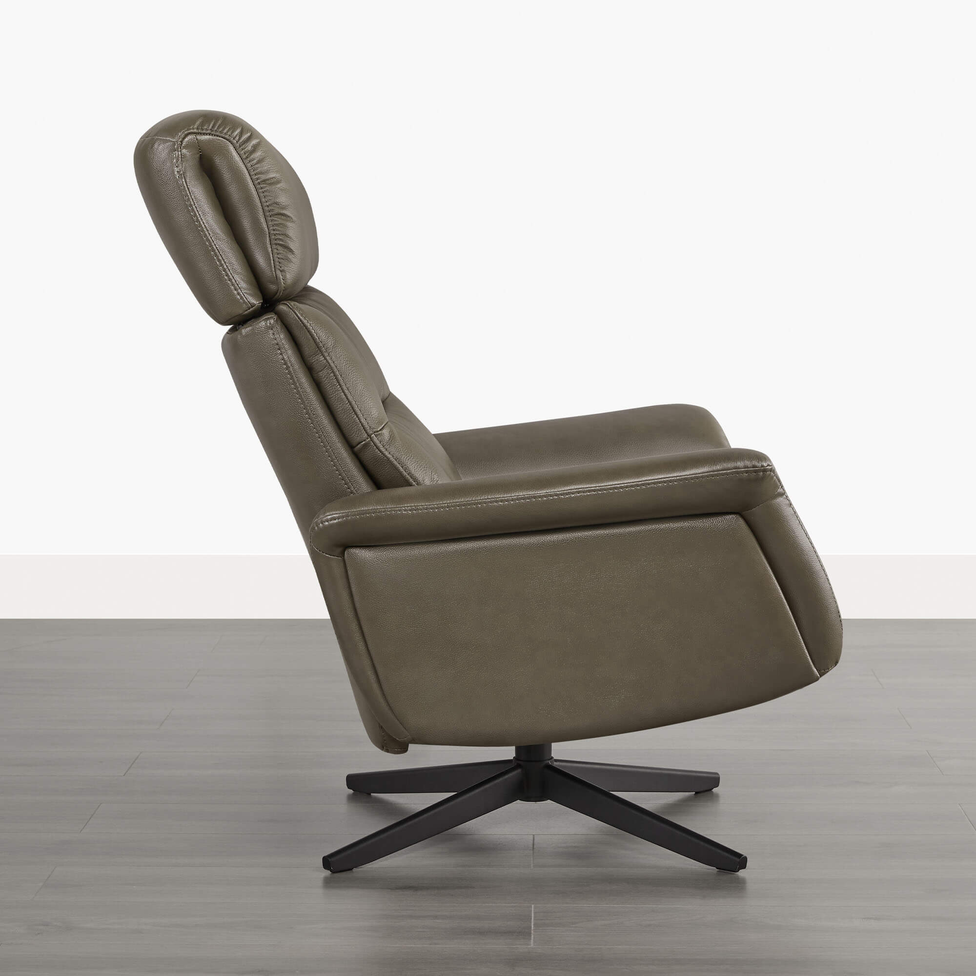 Cary Genuine Leather Swivel Reclining Chair & Ottoman - Image 27