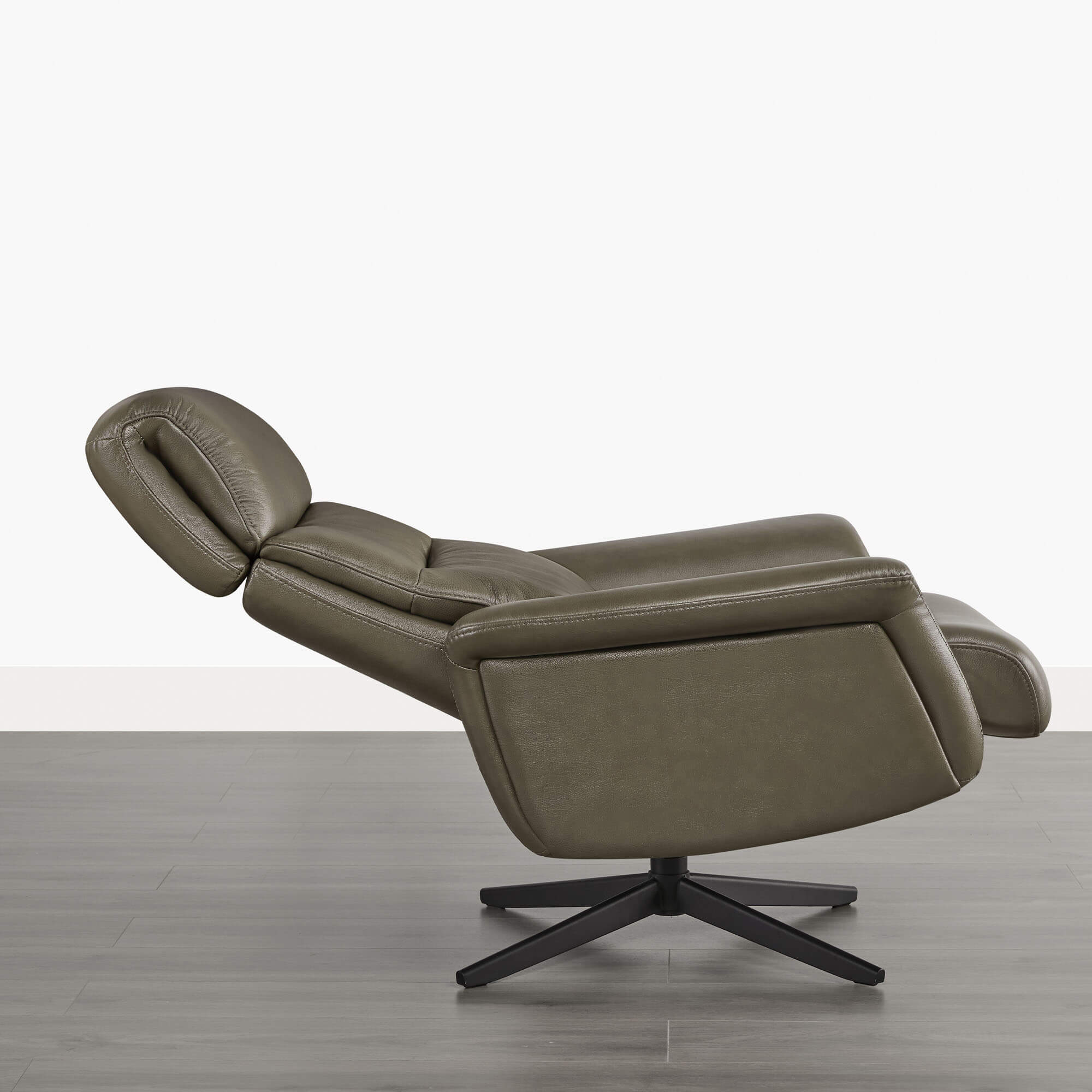 Cary Genuine Leather Swivel Reclining Chair & Ottoman - Image 28