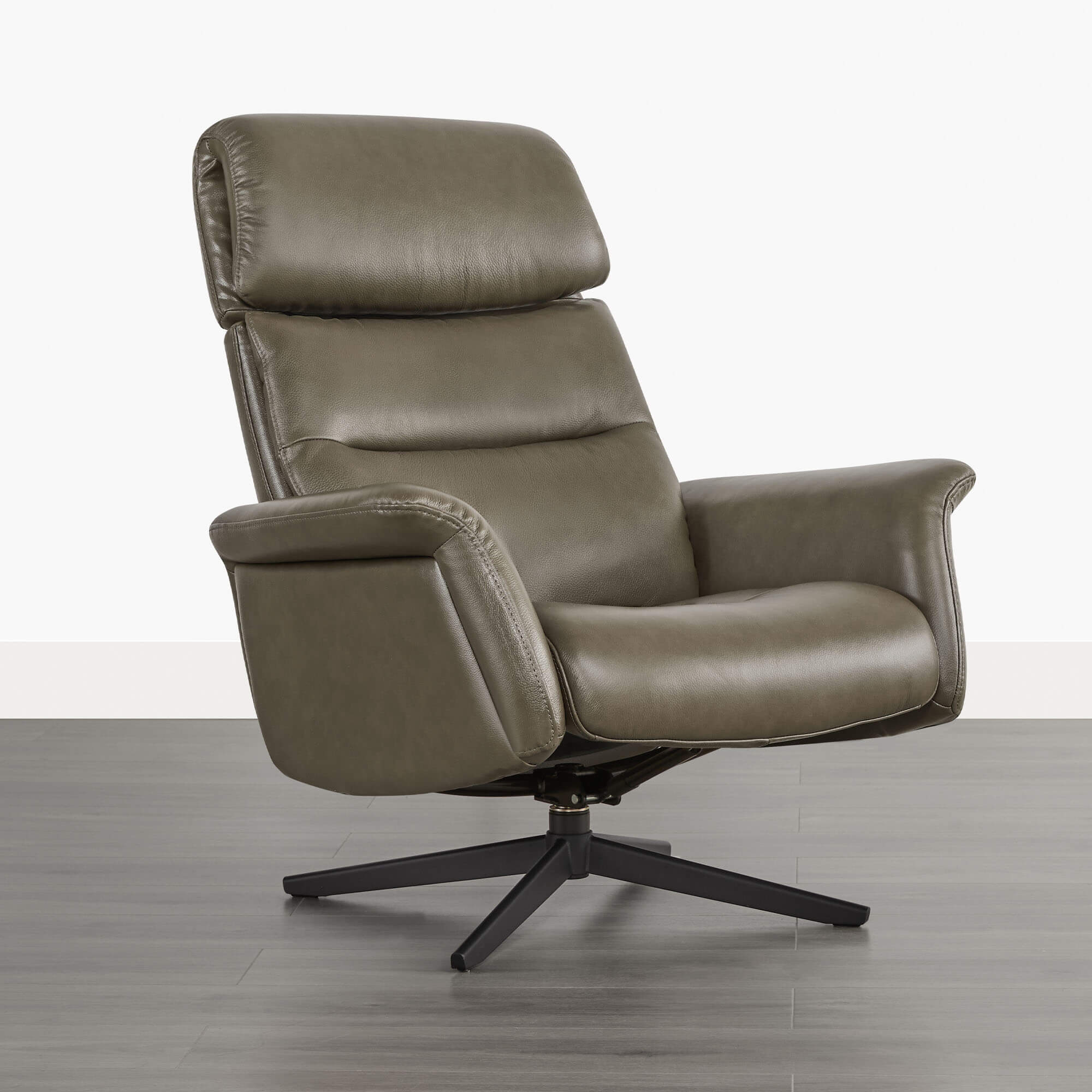 Cary Genuine Leather Swivel Reclining Chair & Ottoman - Image 30