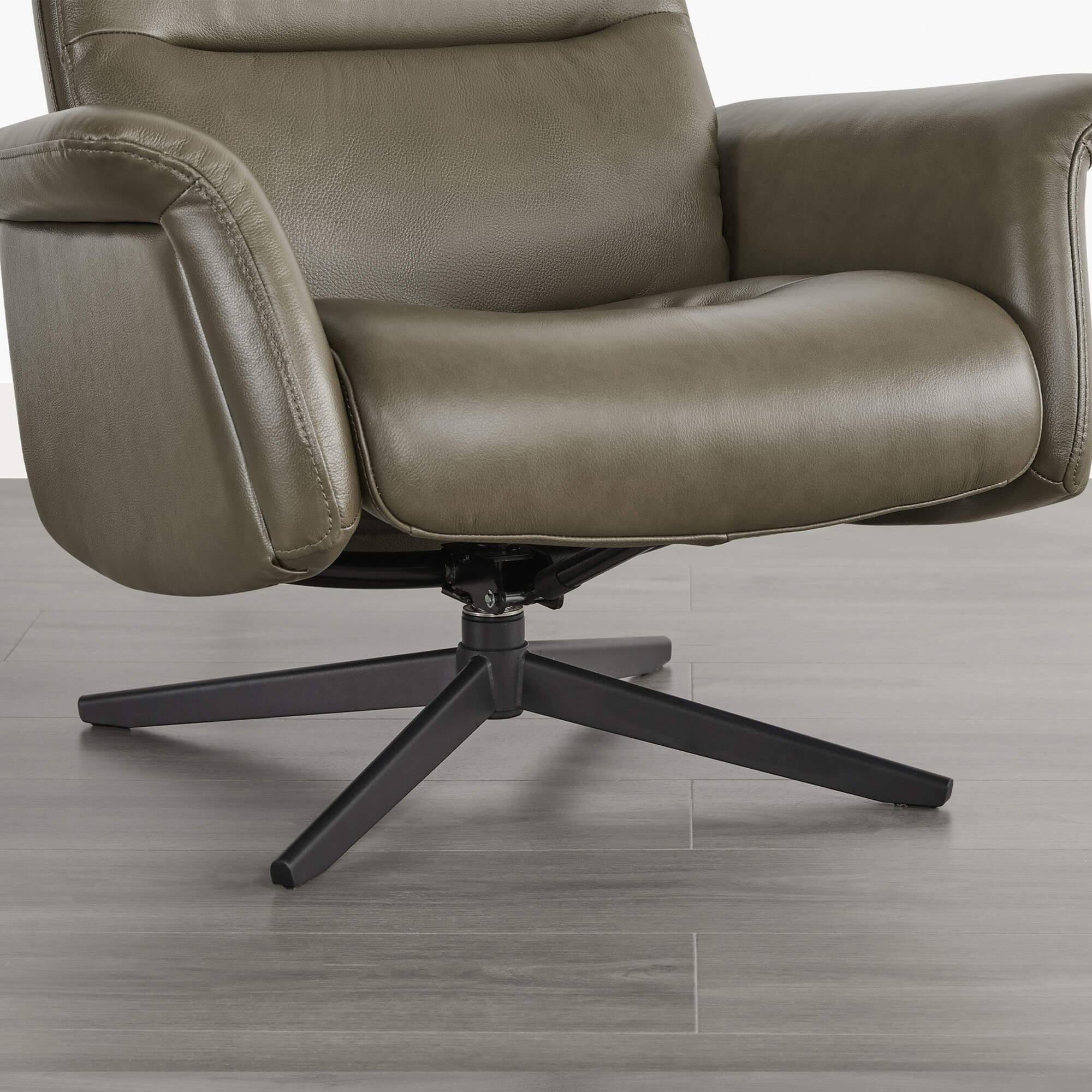 Cary Genuine Leather Swivel Reclining Chair & Ottoman - Image 32