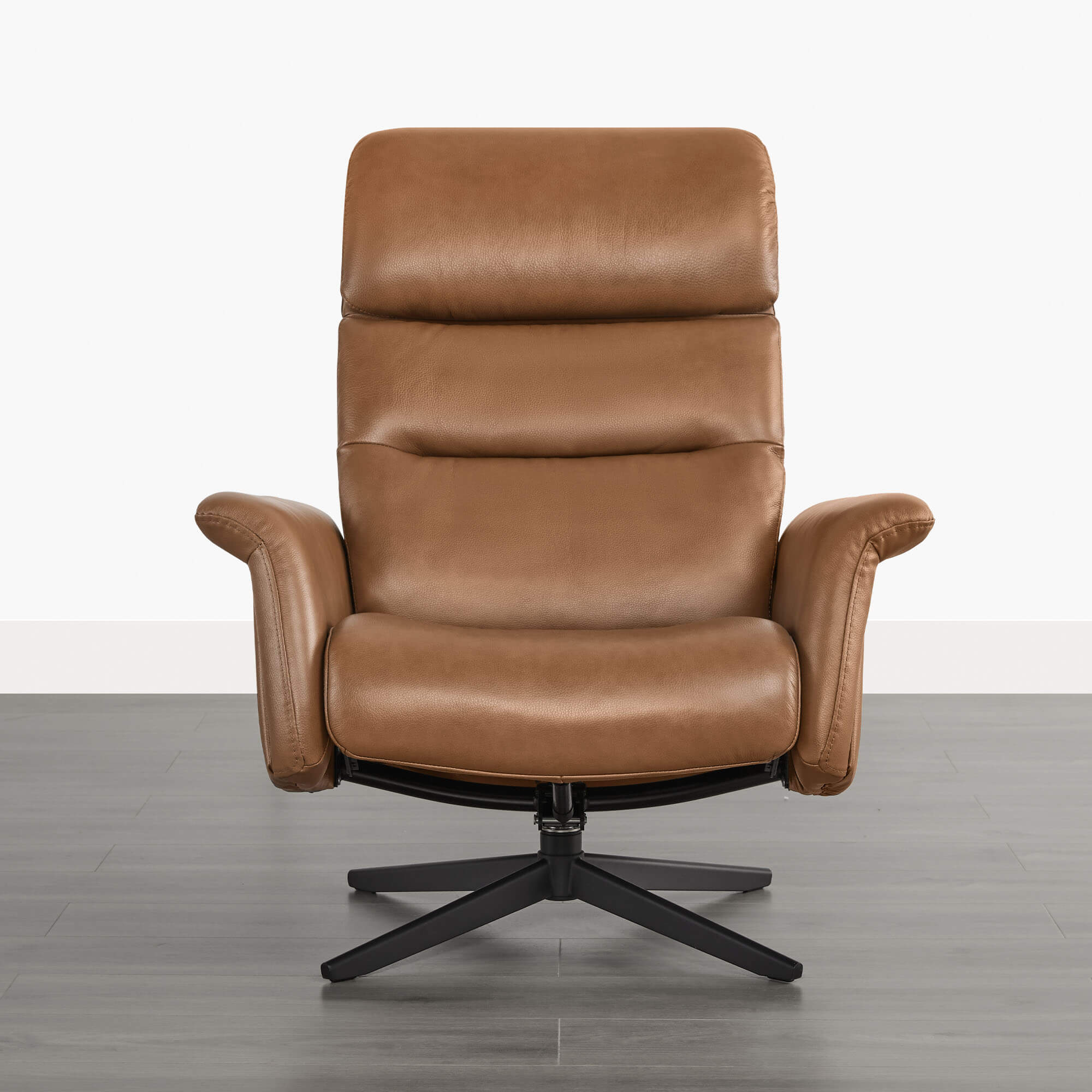 Cary Genuine Leather Swivel Reclining Chair & Ottoman - Image 35