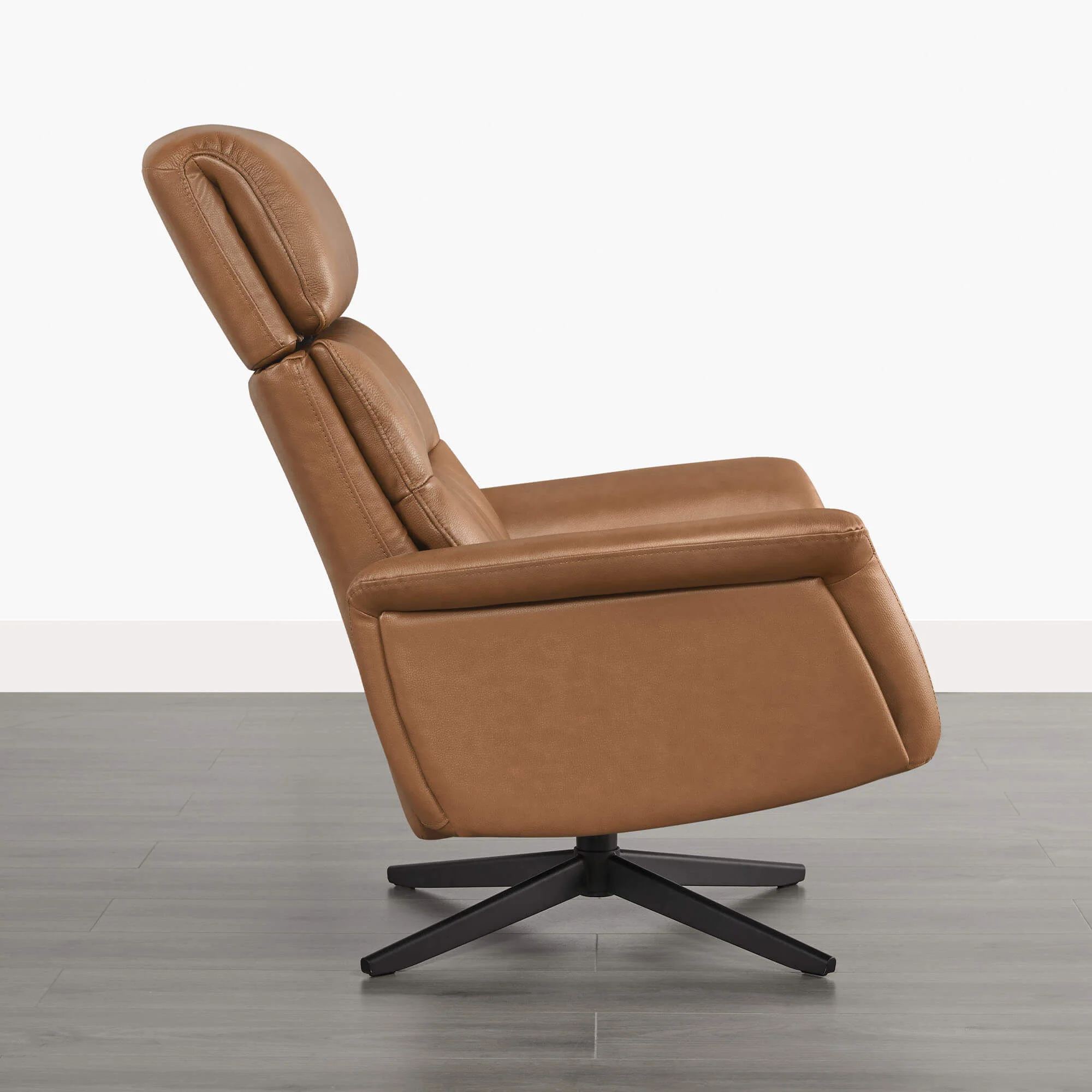 Cary Genuine Leather Swivel Reclining Chair & Ottoman - Image 36