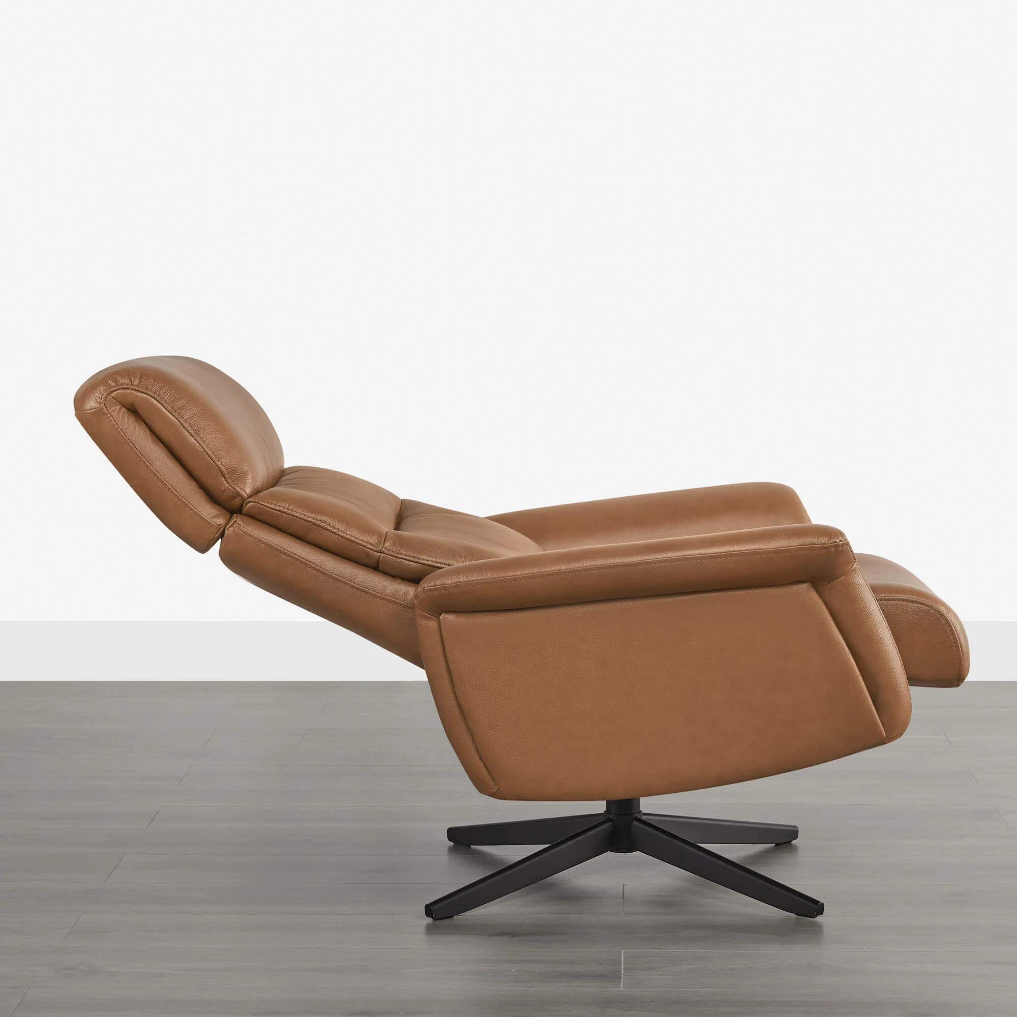 Cary Genuine Leather Swivel Reclining Chair & Ottoman - Image 37