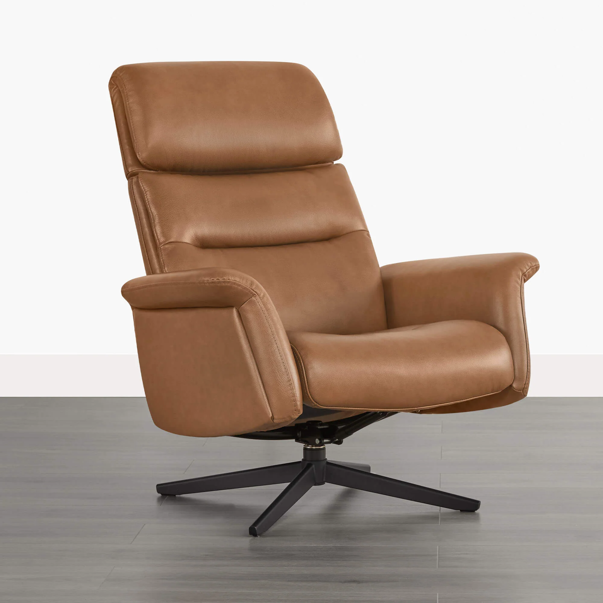 Cary Genuine Leather Swivel Reclining Chair & Ottoman - Image 39