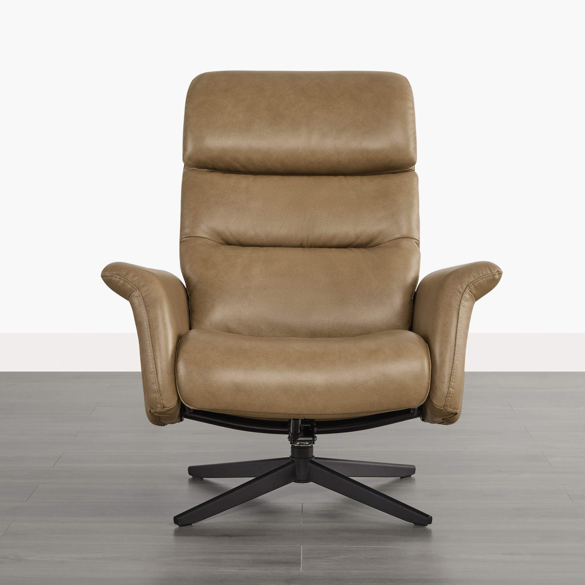 Cary Genuine Leather Swivel Reclining Chair & Ottoman - Image 44