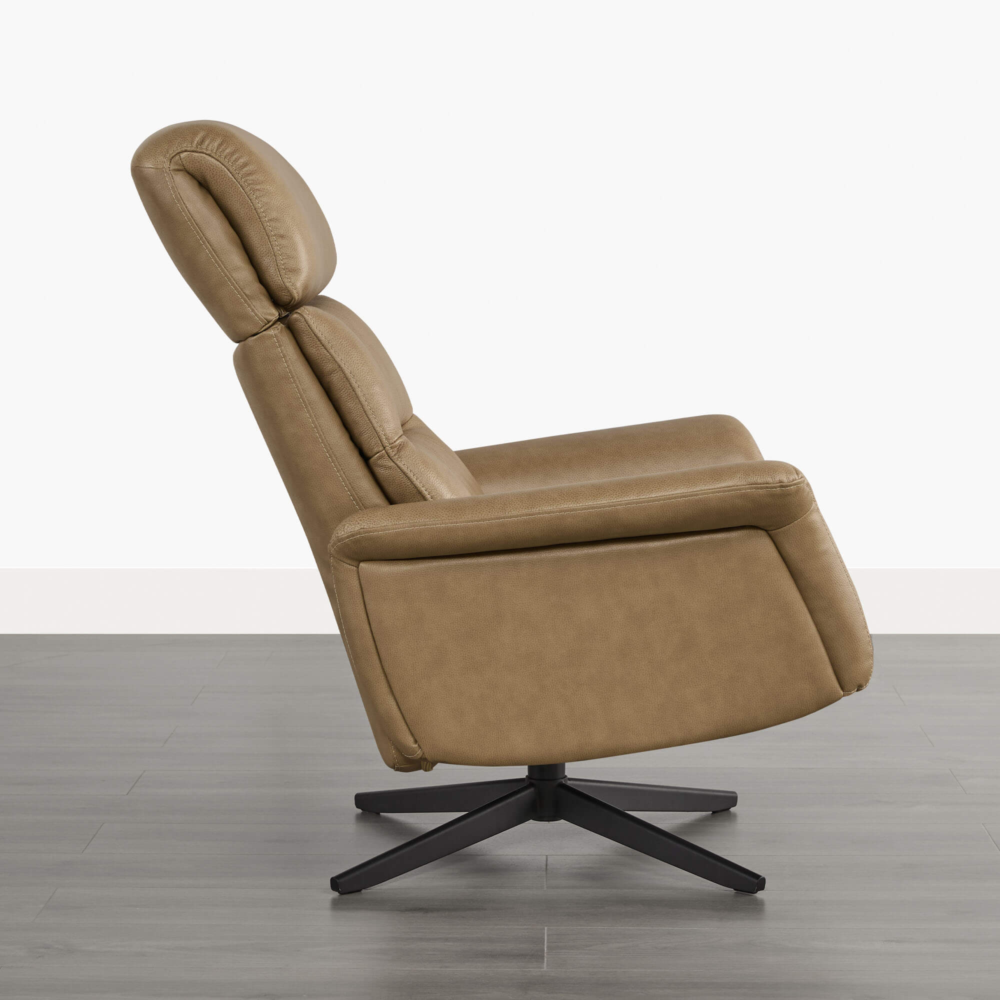 Cary Genuine Leather Swivel Reclining Chair & Ottoman - Image 45