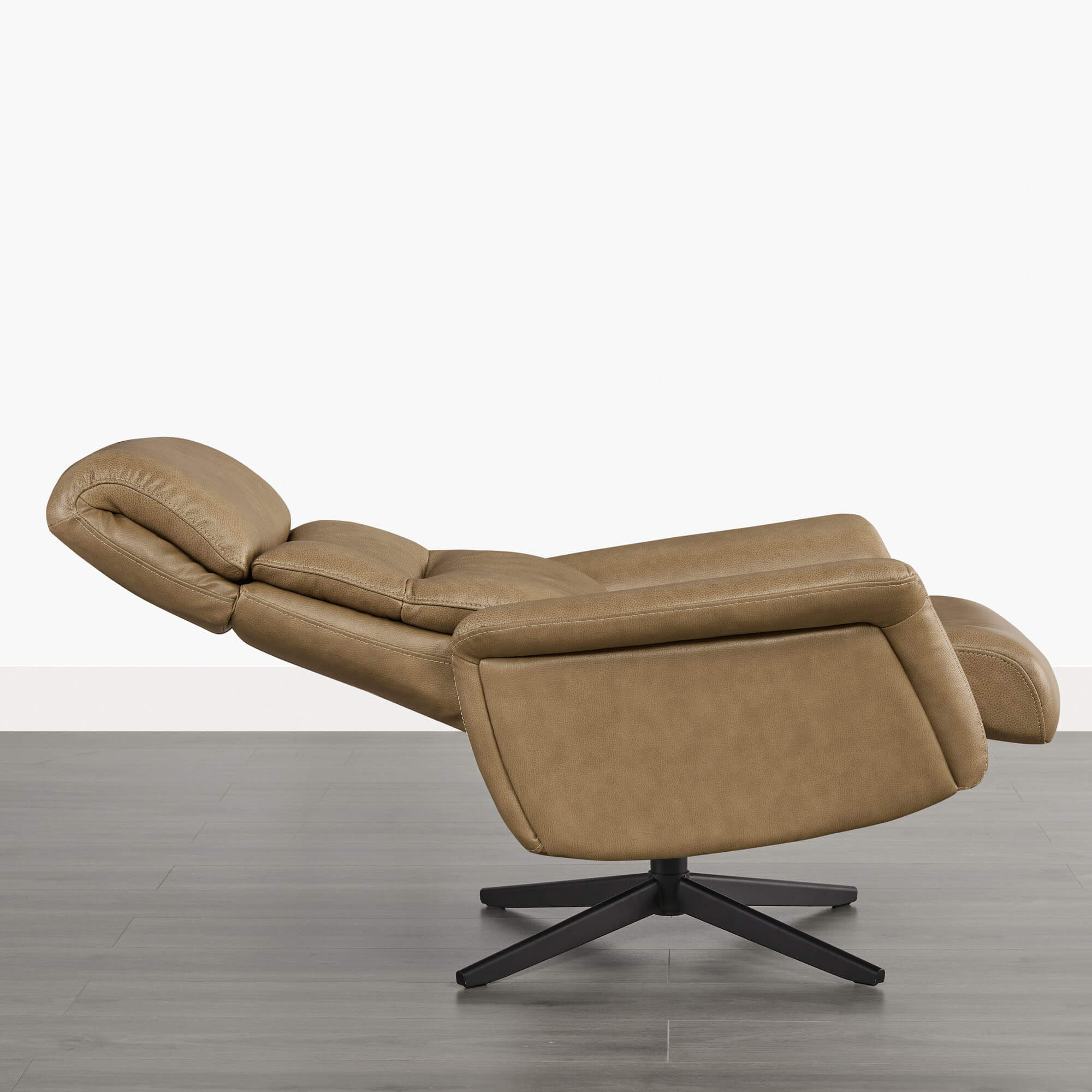 Cary Genuine Leather Swivel Reclining Chair & Ottoman - Image 46