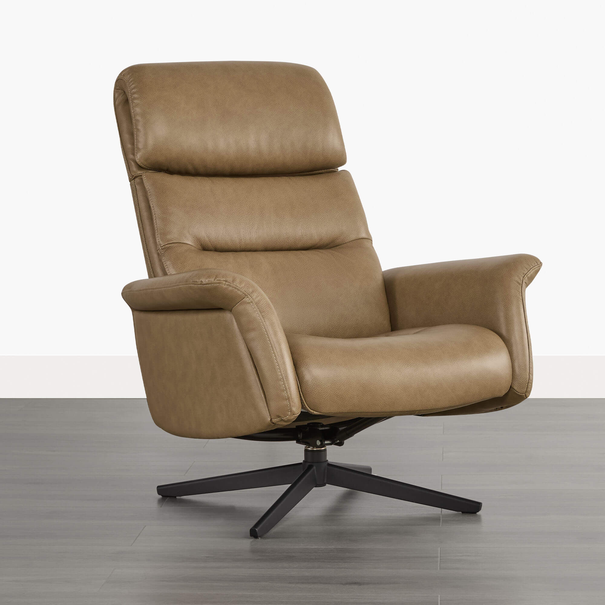 Cary Genuine Leather Swivel Reclining Chair & Ottoman - Image 48