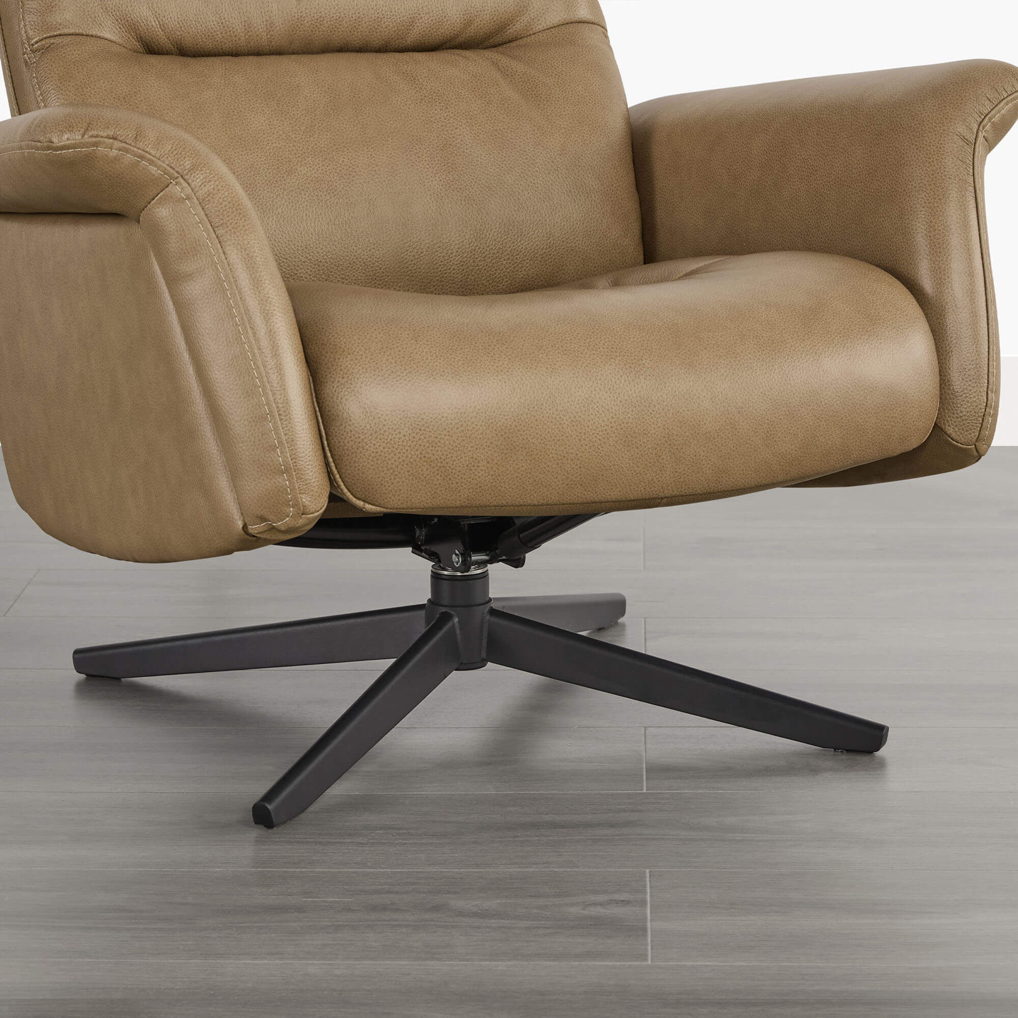 Cary Genuine Leather Swivel Reclining Chair & Ottoman - Image 51