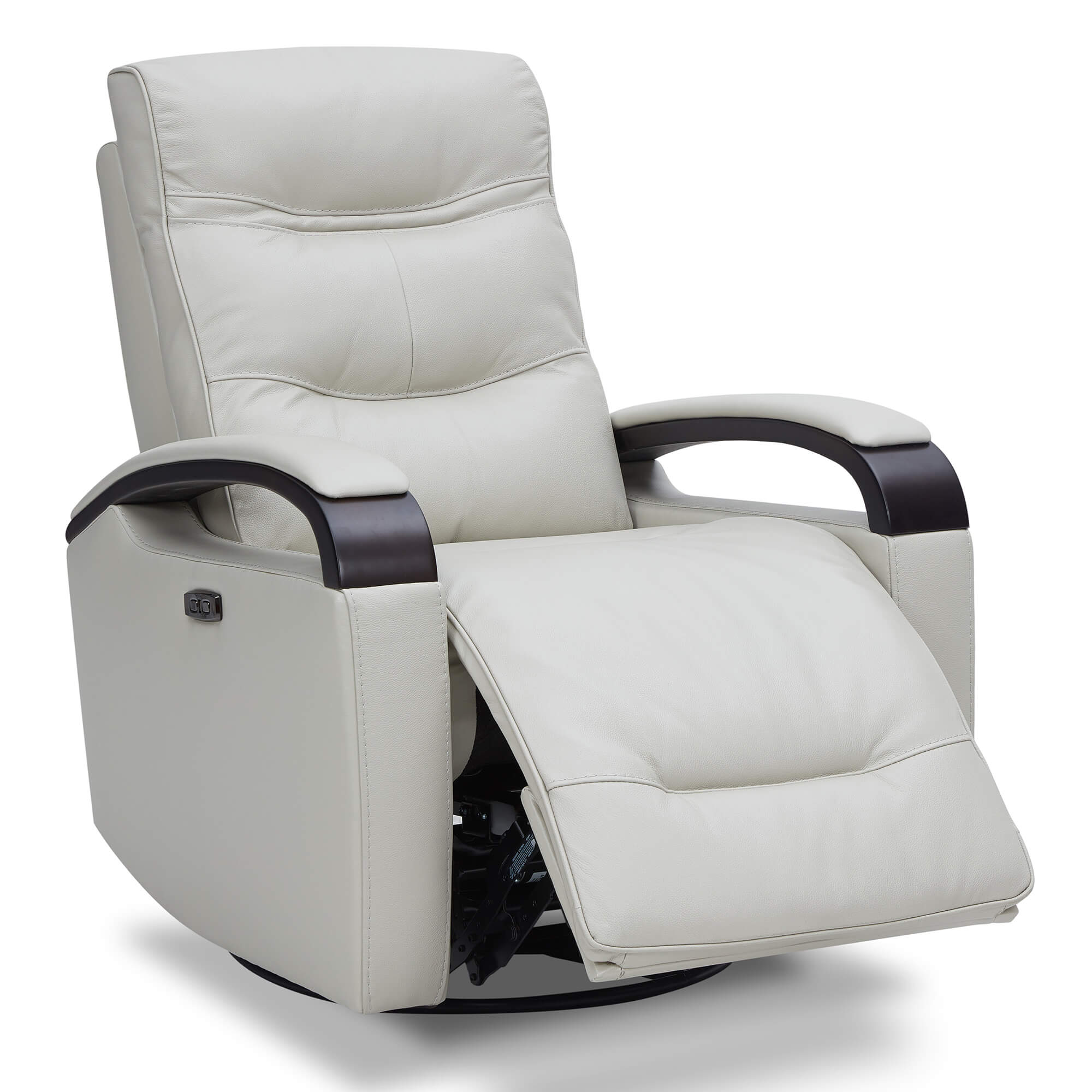 Gentry Leather Power Swivel Glider Recliner with Charging Port - Image 10