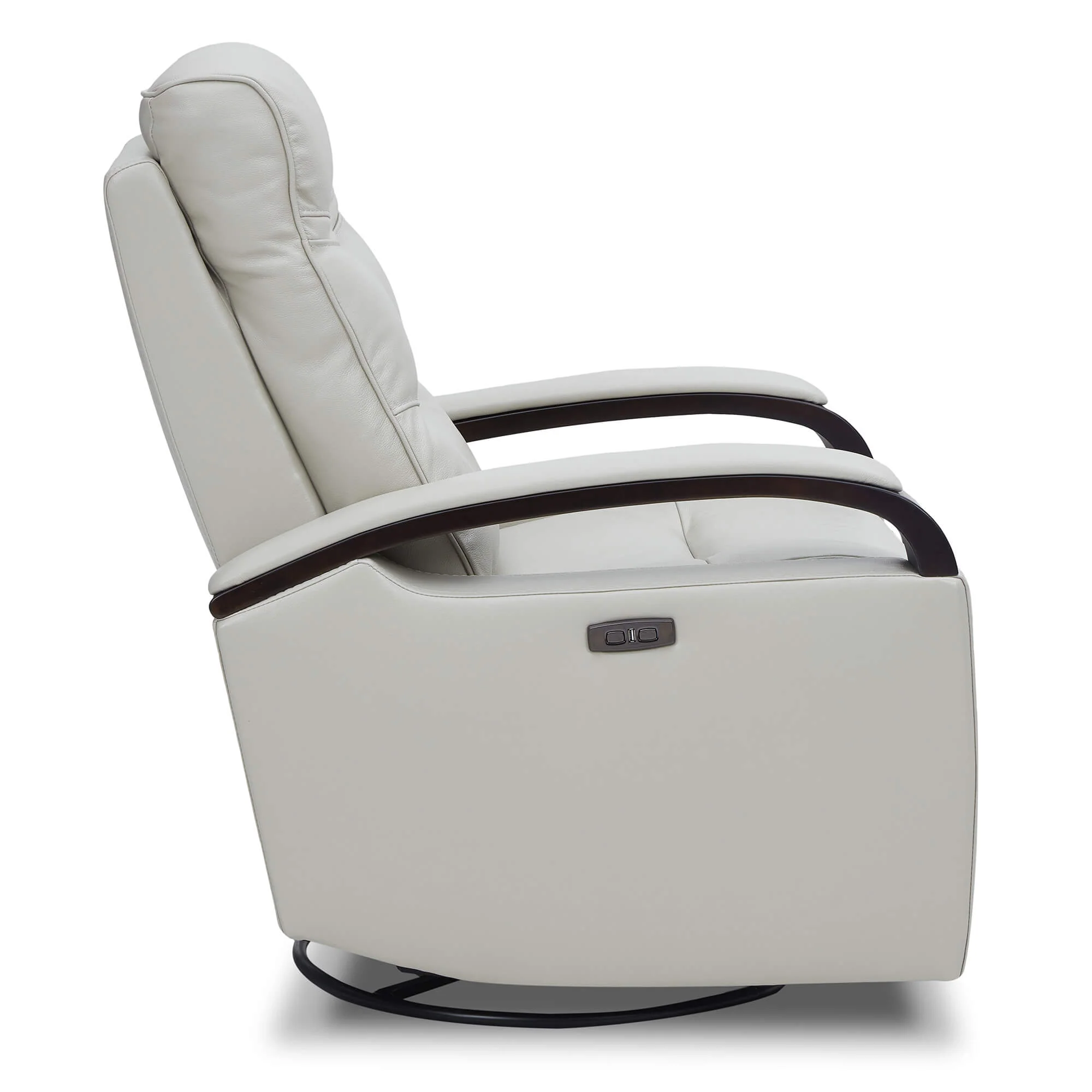 Gentry Leather Power Swivel Glider Recliner with Charging Port - Image 11