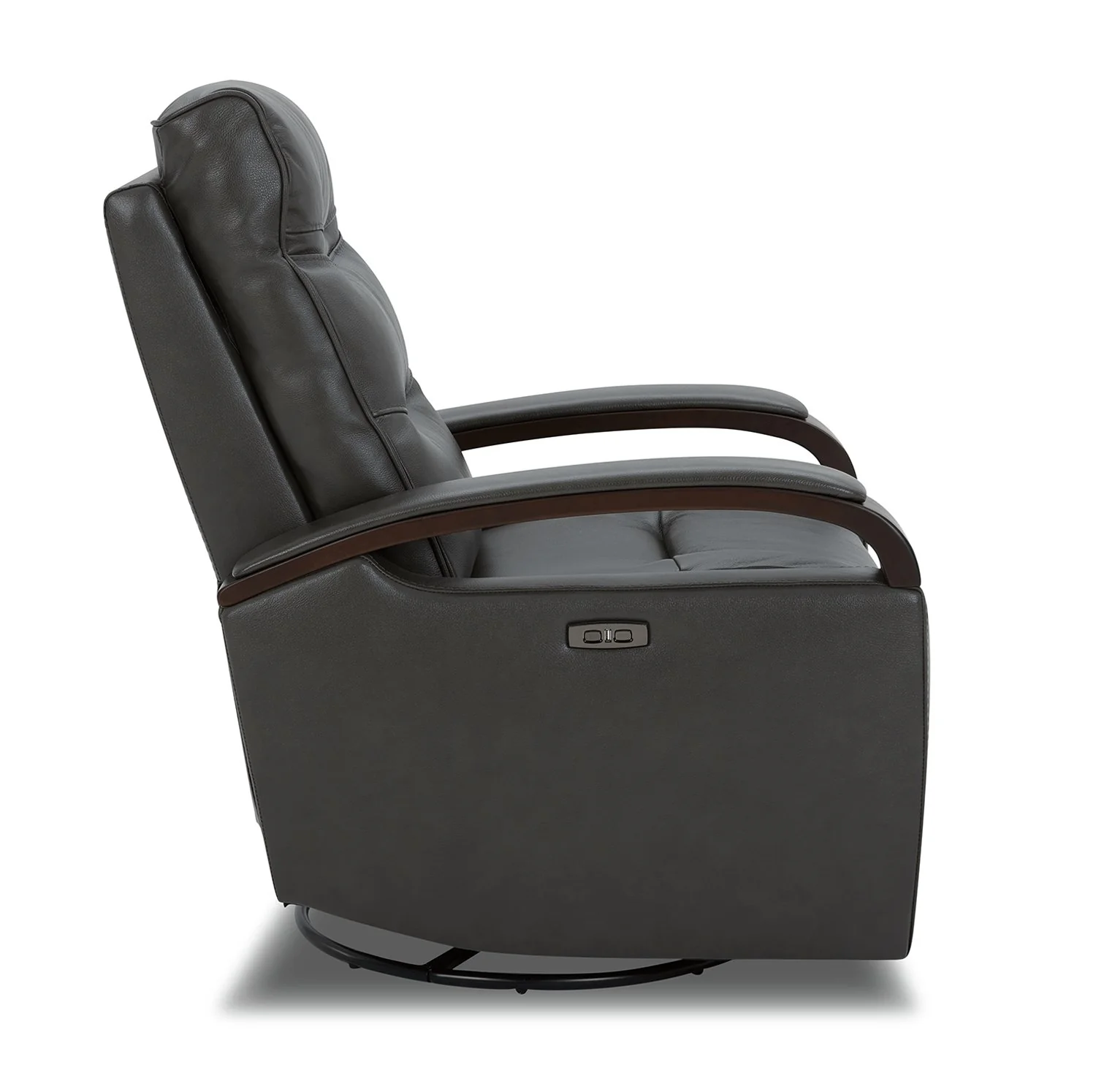 Gentry Leather Power Swivel Glider Recliner with Charging Port - Image 15