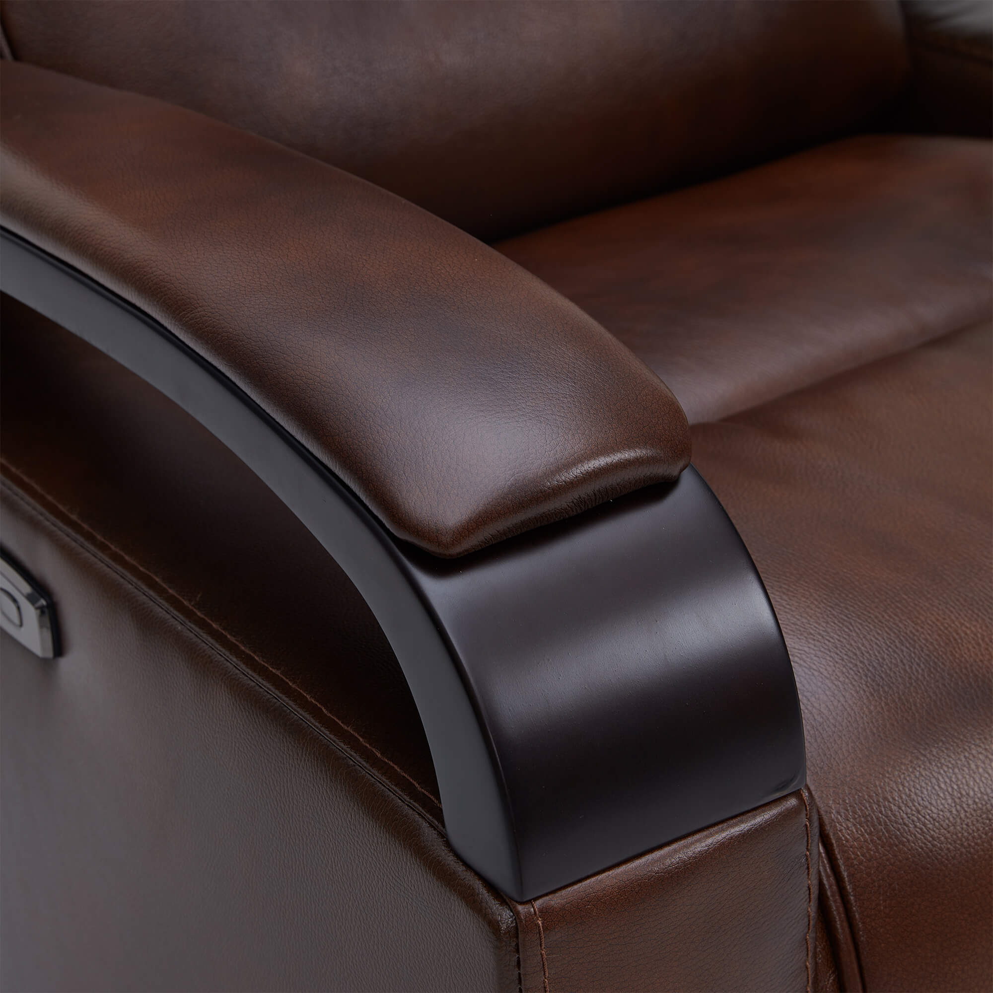 Gentry Leather Power Swivel Glider Recliner with Charging Port - Image 3