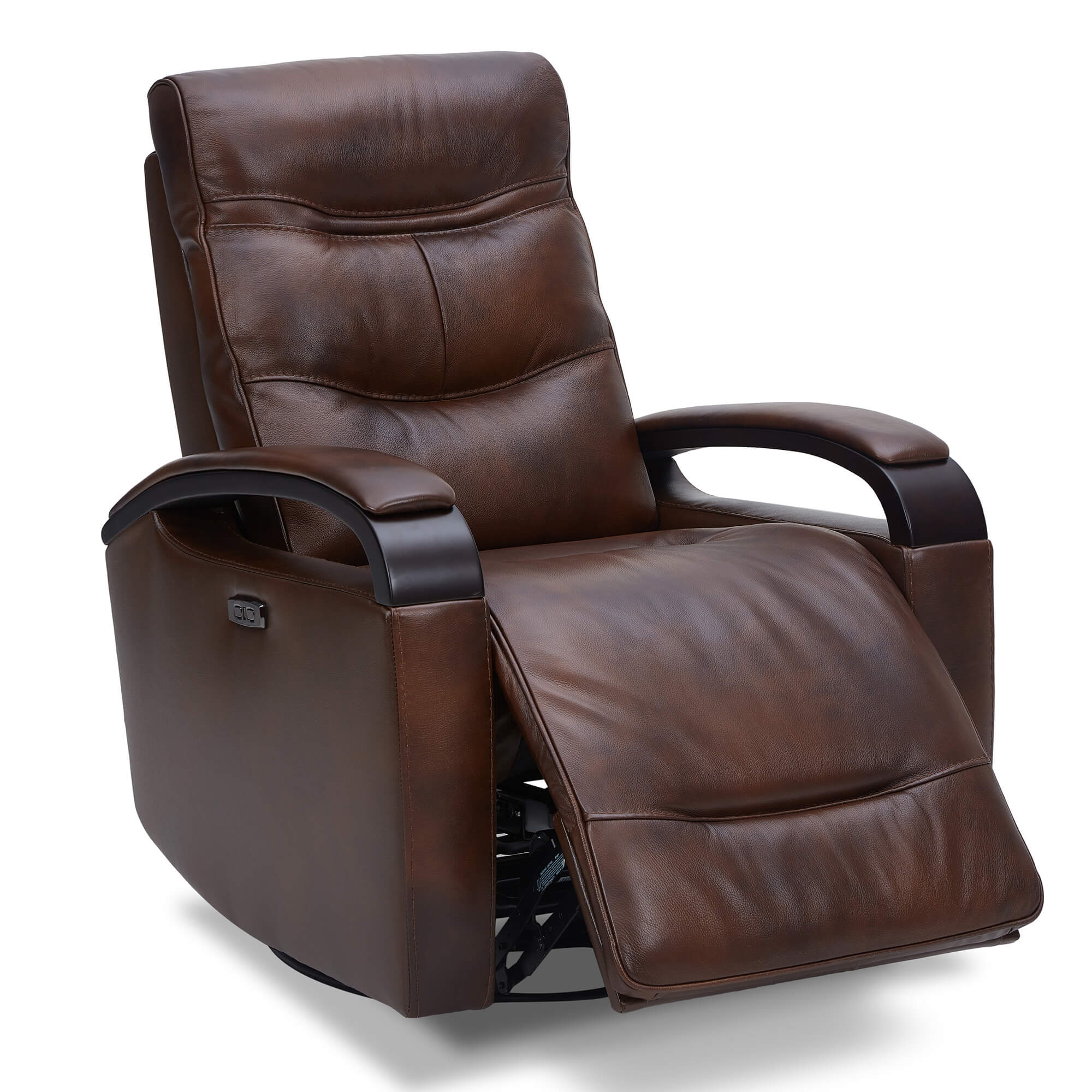Gentry Leather Power Swivel Glider Recliner with Charging Port - Image 4