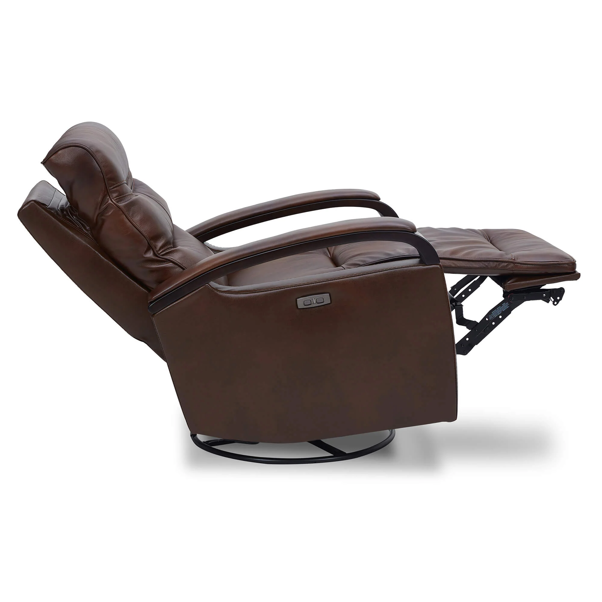 Gentry Leather Power Swivel Glider Recliner with Charging Port - Image 5