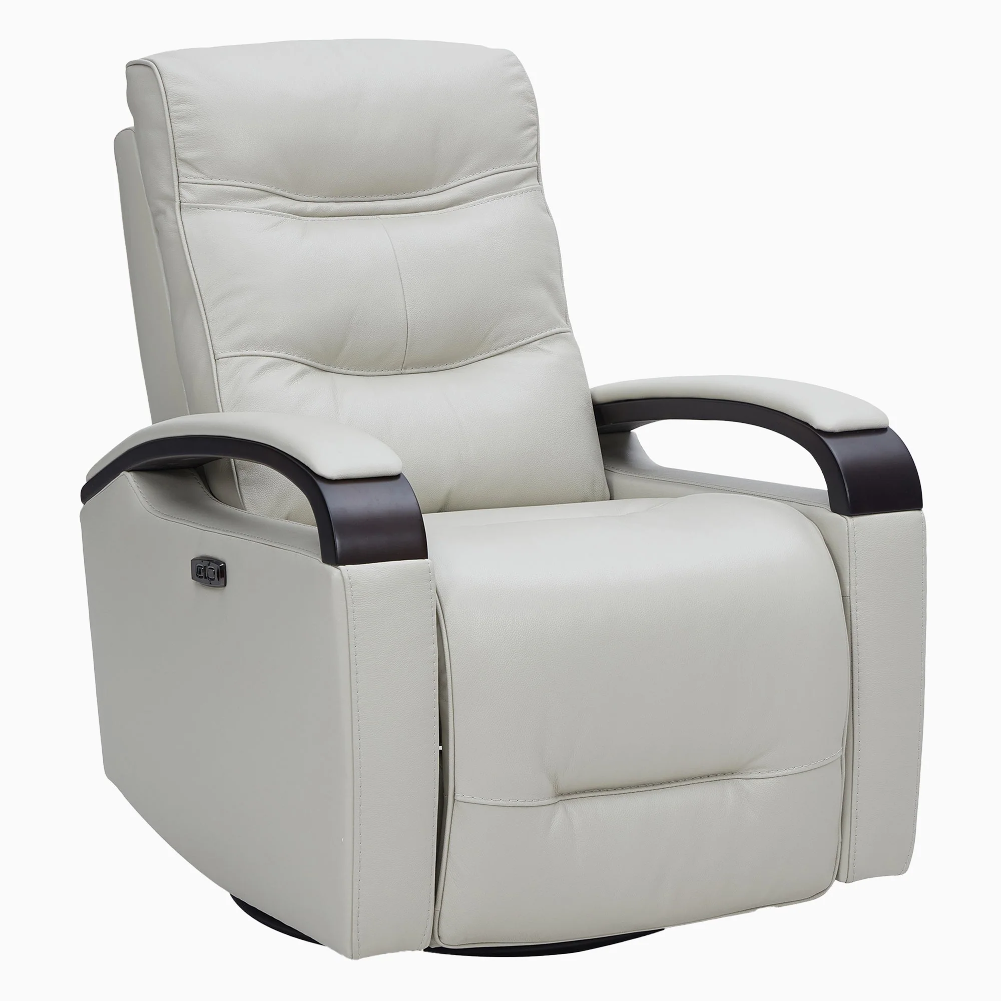 Gentry Leather Power Swivel Glider Recliner with Charging Port - Image 7