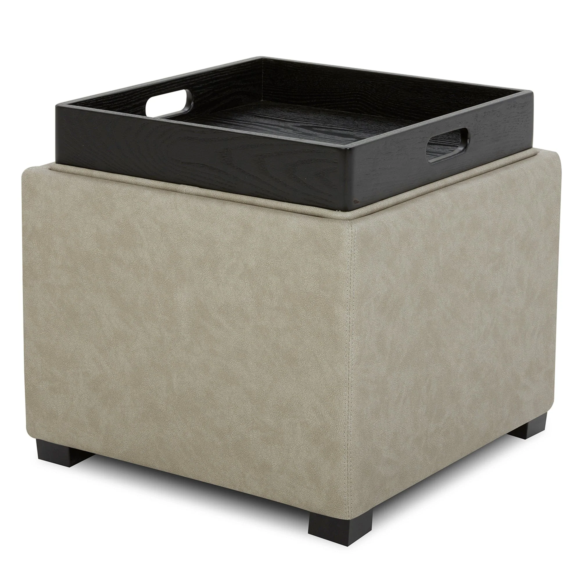 Cube Storage Ottoman - Fabric & Leather - Image 11