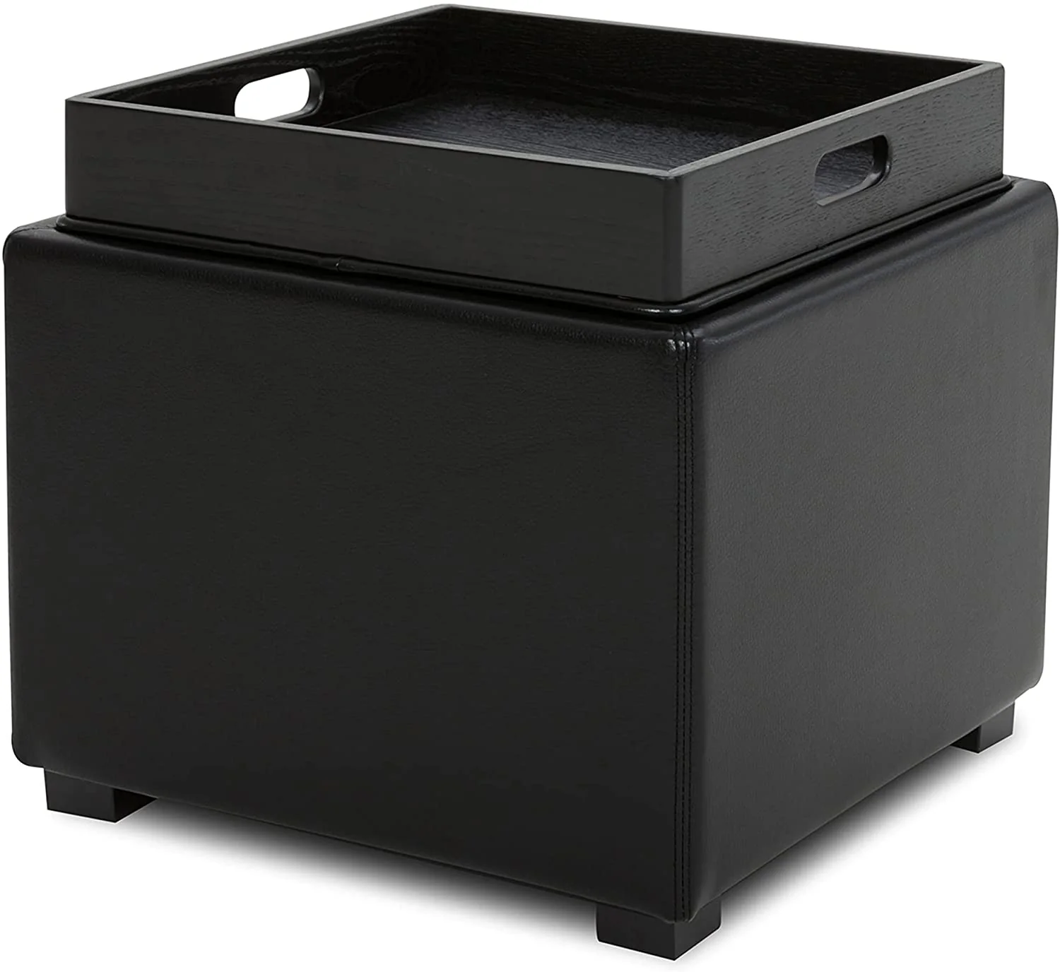 Cube Storage Ottoman - Fabric & Leather - Image 12