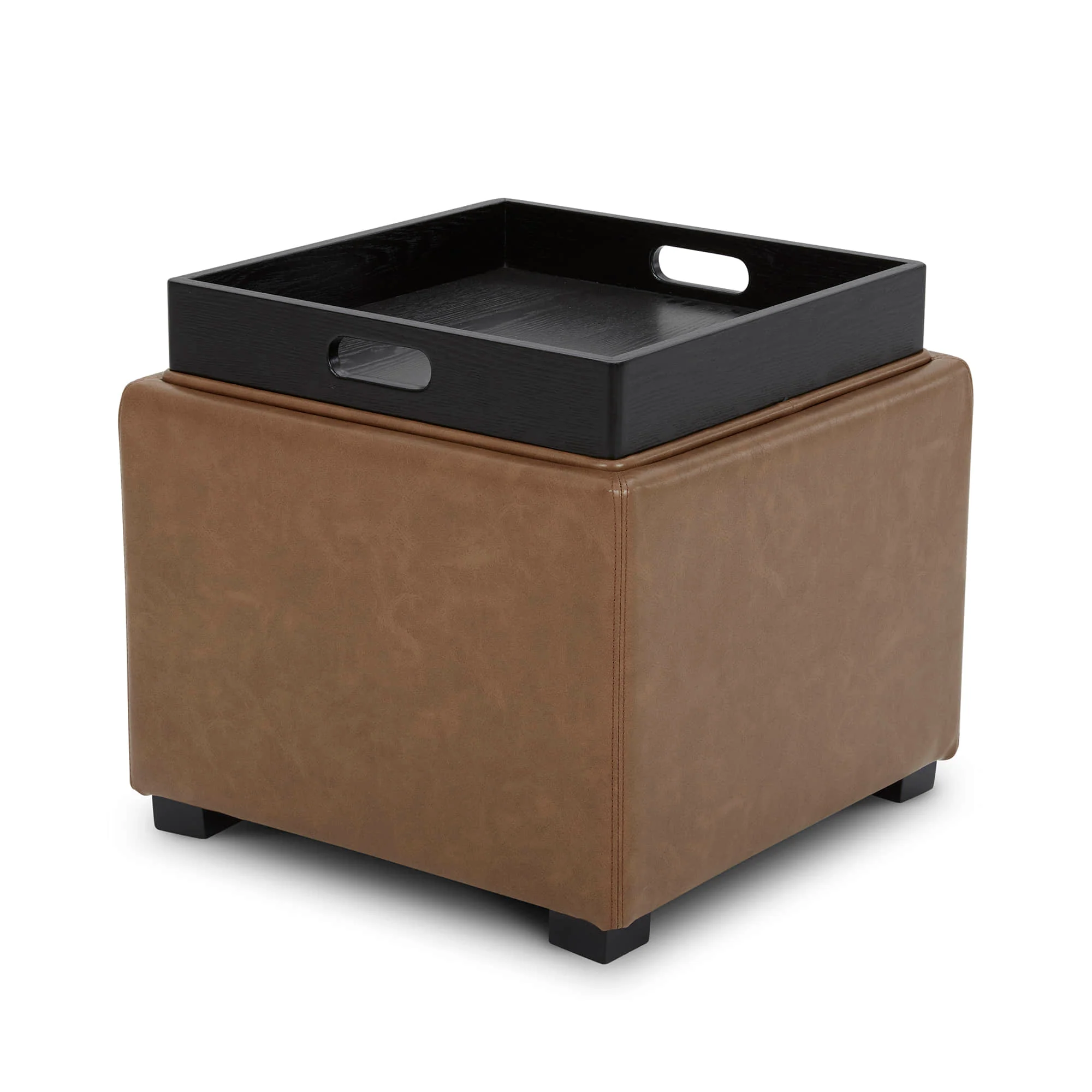Cube Storage Ottoman - Fabric & Leather - Image 36